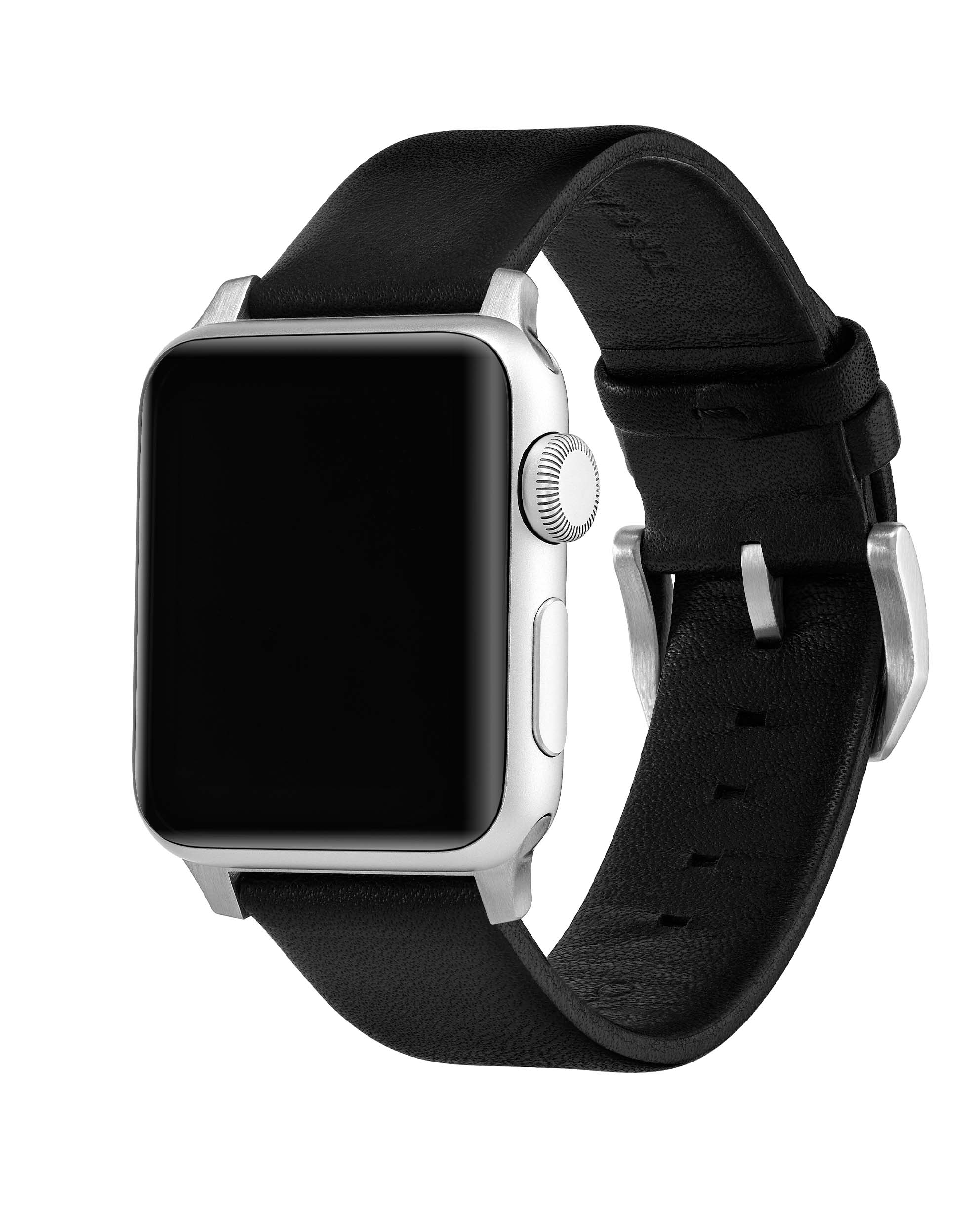 Apple Watch Leather Band - Silver Hardware 41/42mm - Image 3