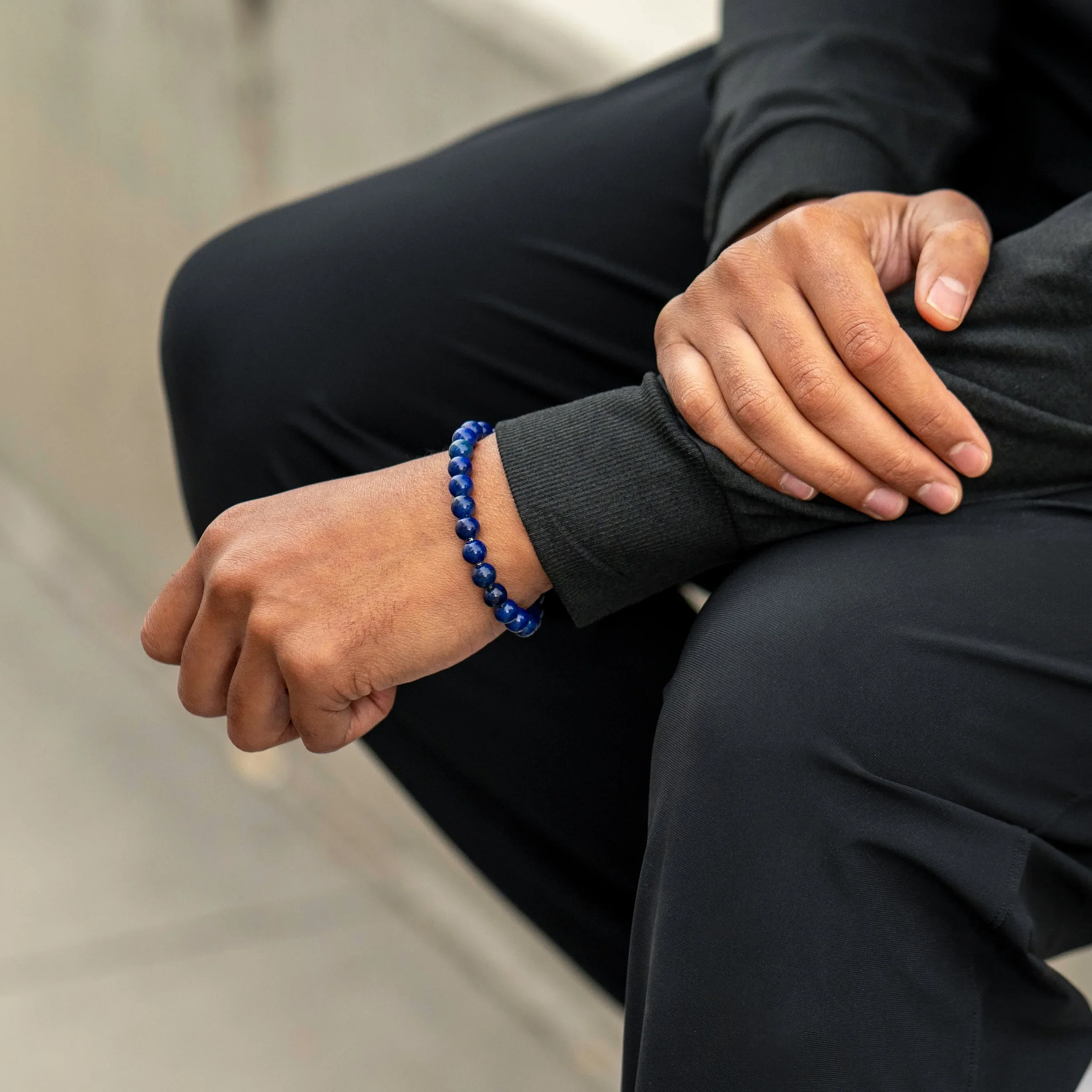 Spiritual Bead Bracelet, 8MM - Lapis Lazuli - Image 4