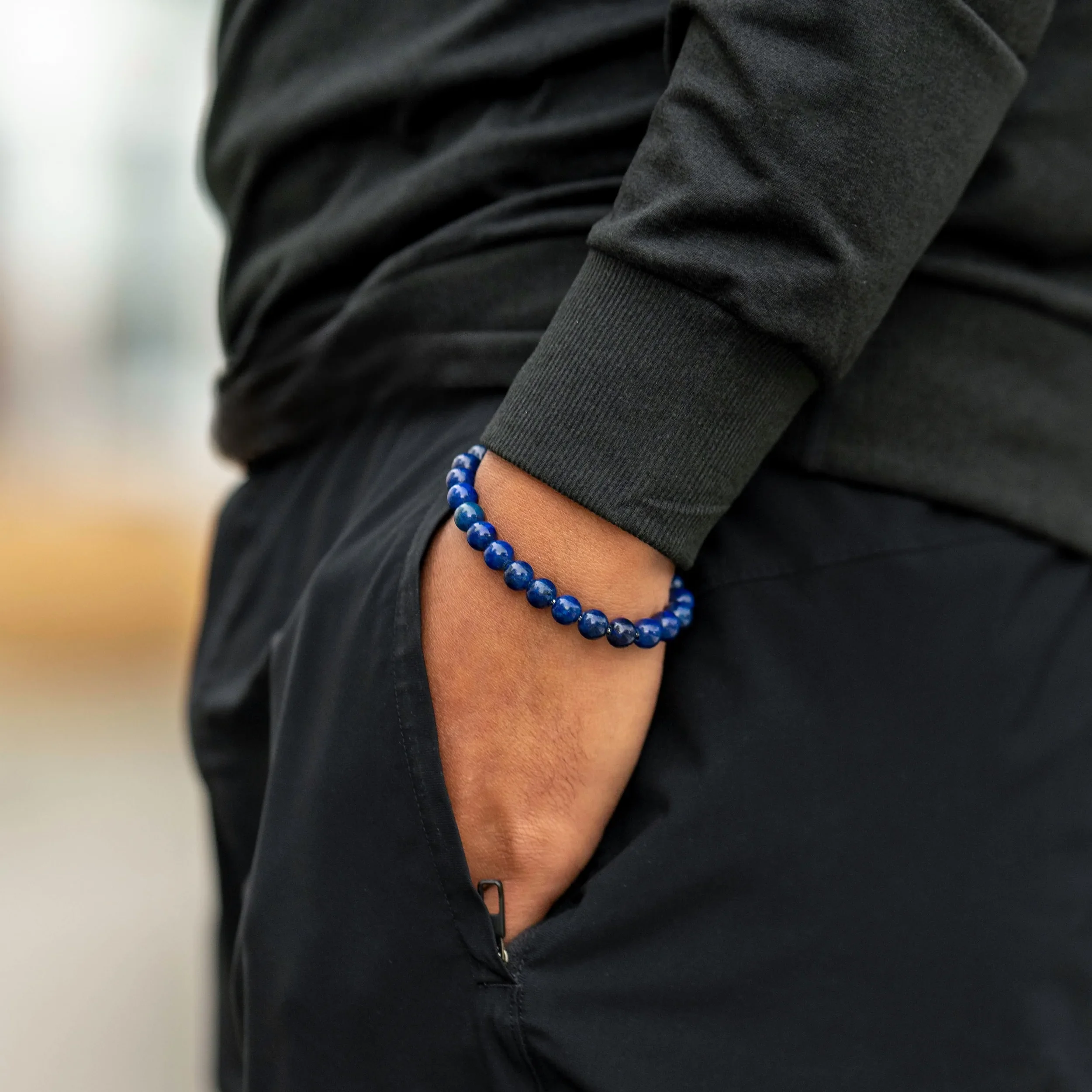 Spiritual Bead Bracelet, 8MM - Lapis Lazuli - Image 5