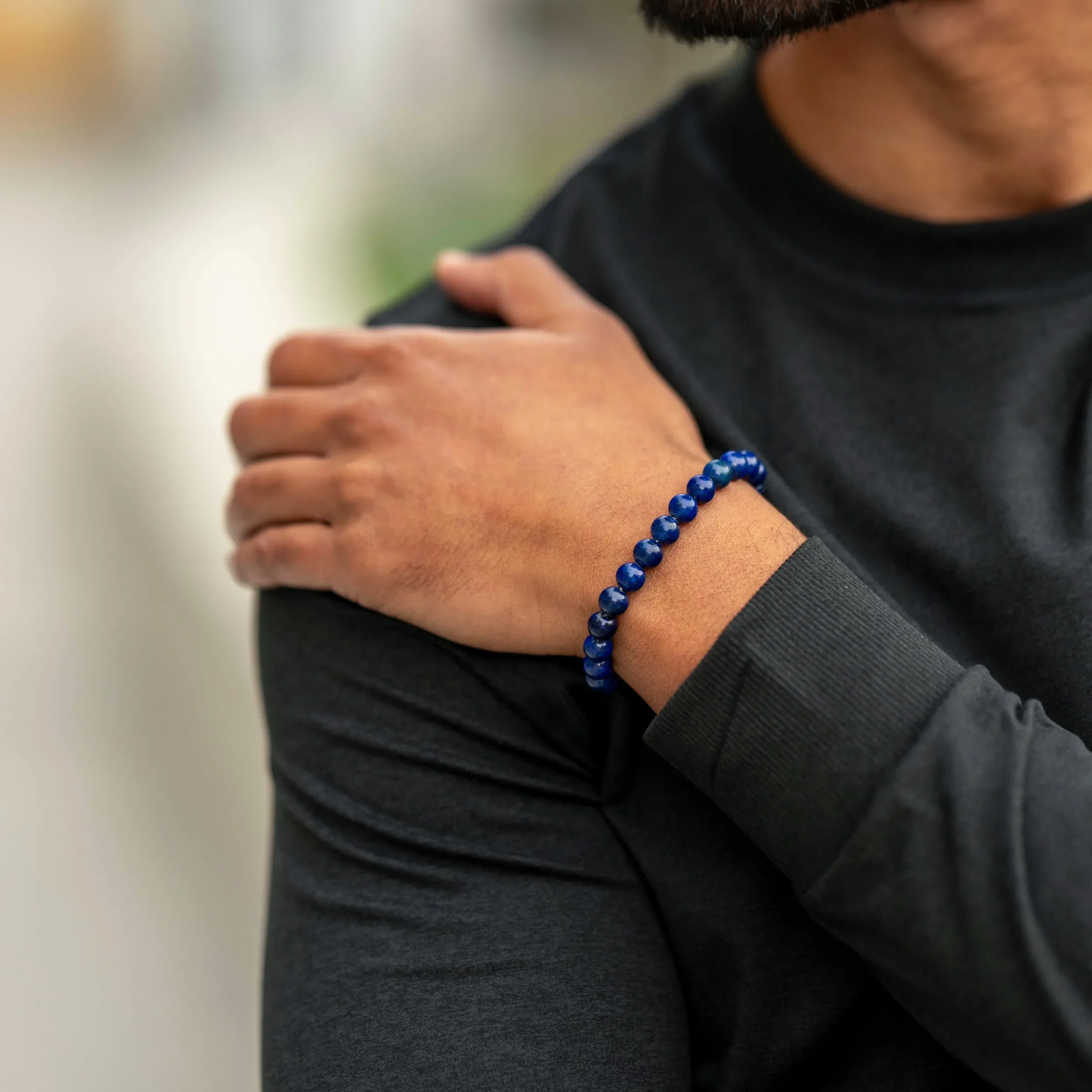 Spiritual Bead Bracelet, 8MM - Lapis Lazuli - Image 6