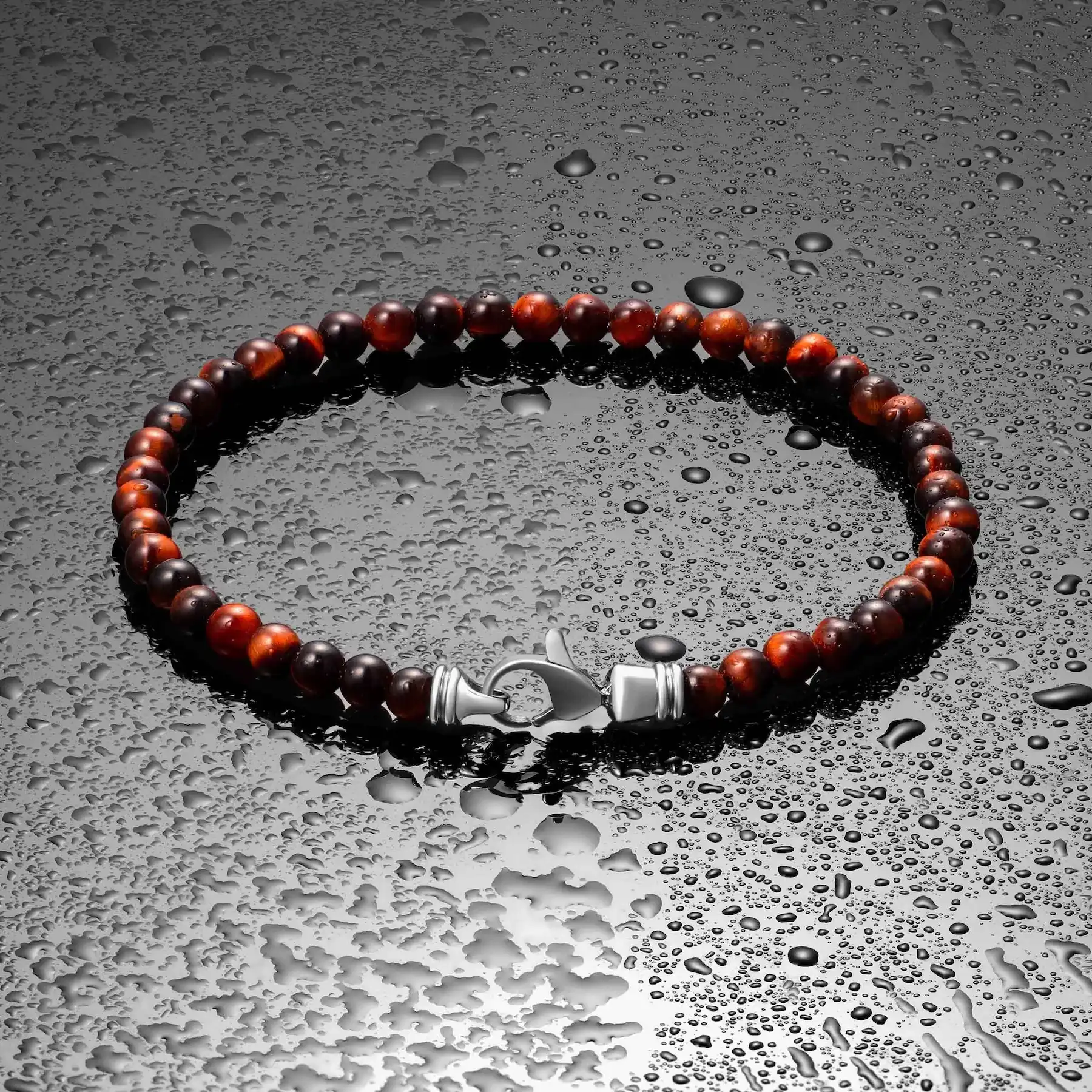 Spiritual Bead Bracelet, 4MM - Red Tiger’s Eye - Image 3