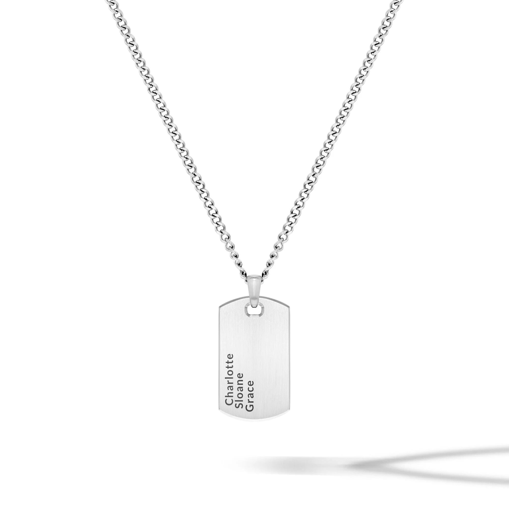 Beveled Tag Pendant - Silver - Image 11