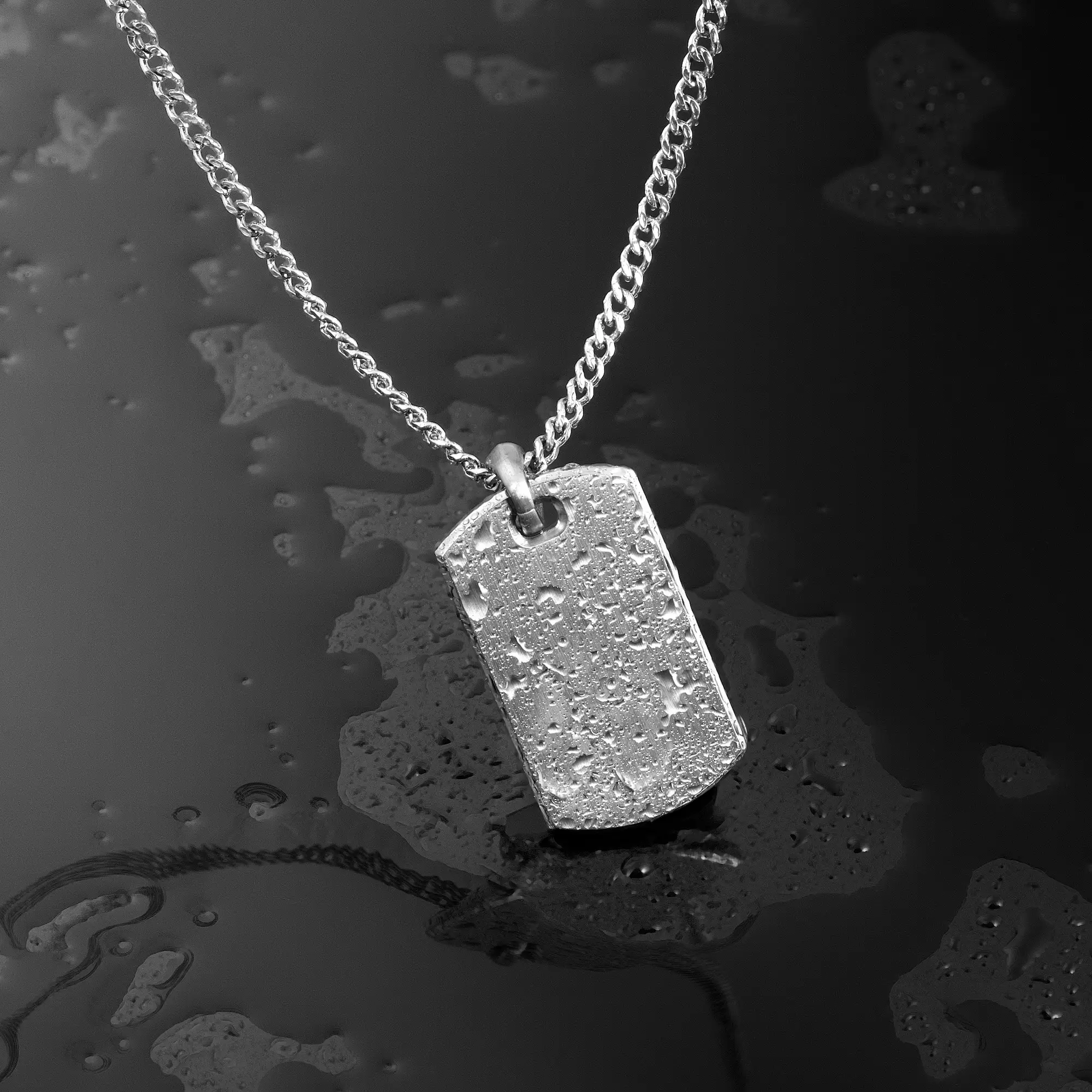 Beveled Tag Pendant - Silver - Image 8