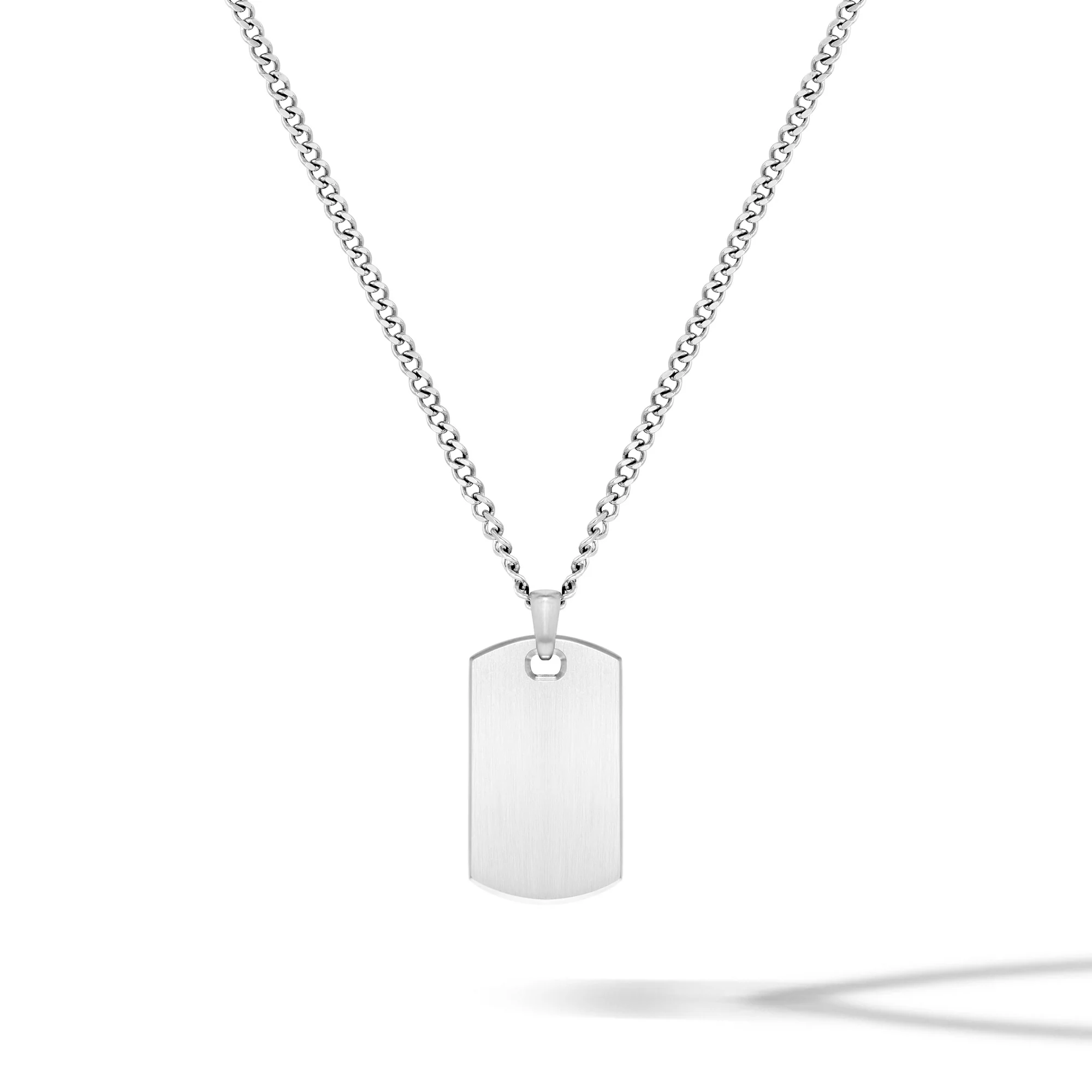 Beveled Tag Pendant - Silver - Image 9