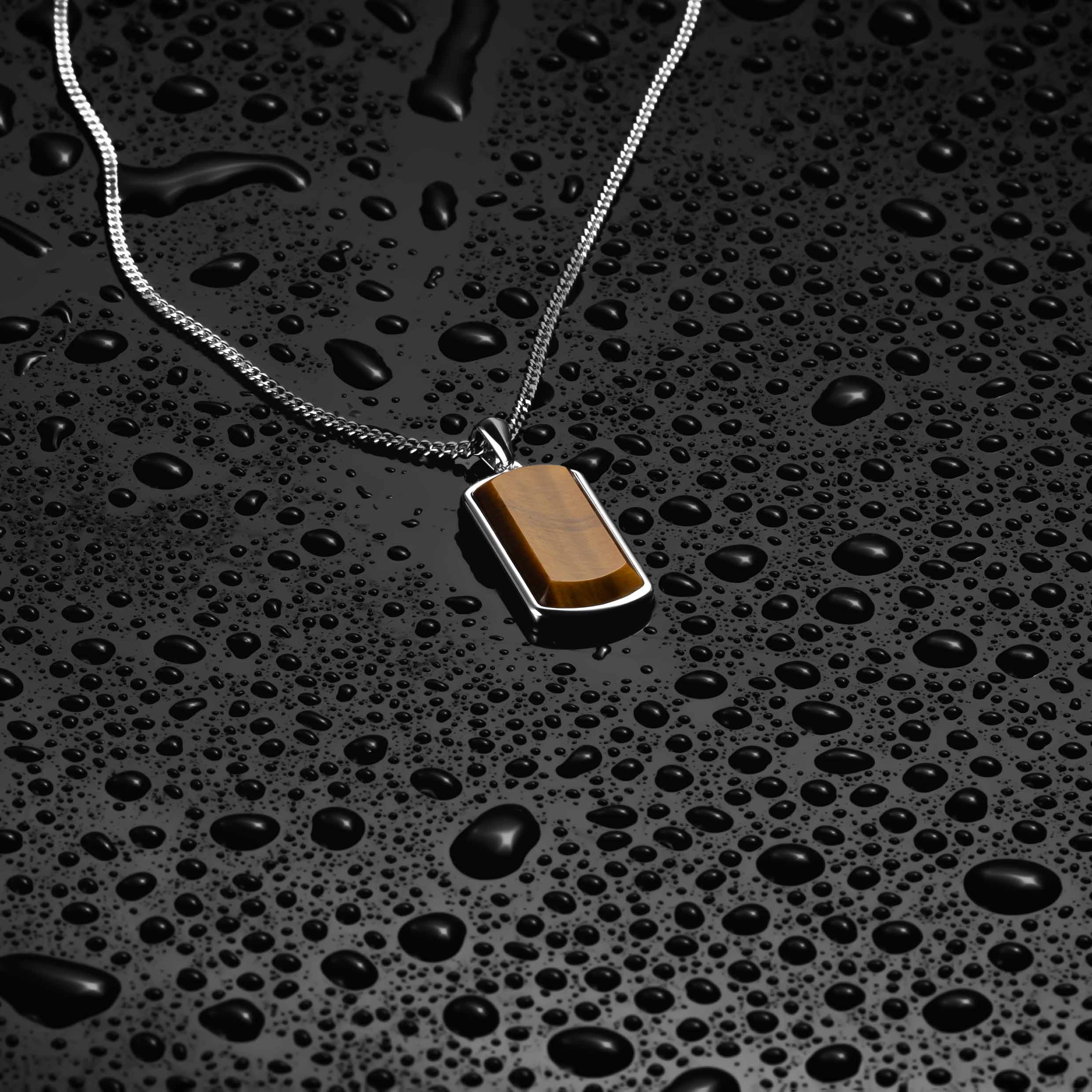Beveled Tag Pendant - Tigers Eye - Image 3