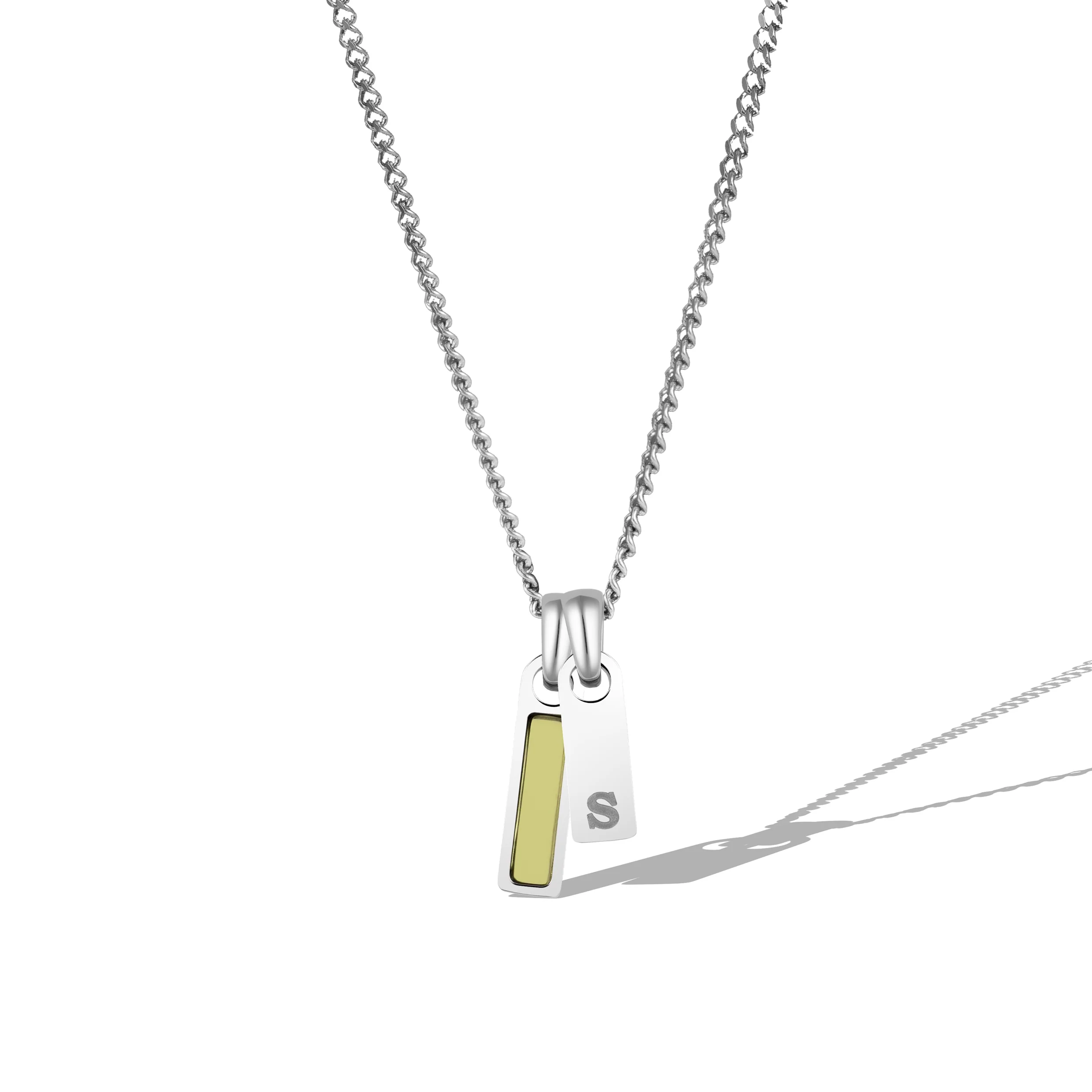 Birthstone & Initial Tag Necklace - Silver - Image 20