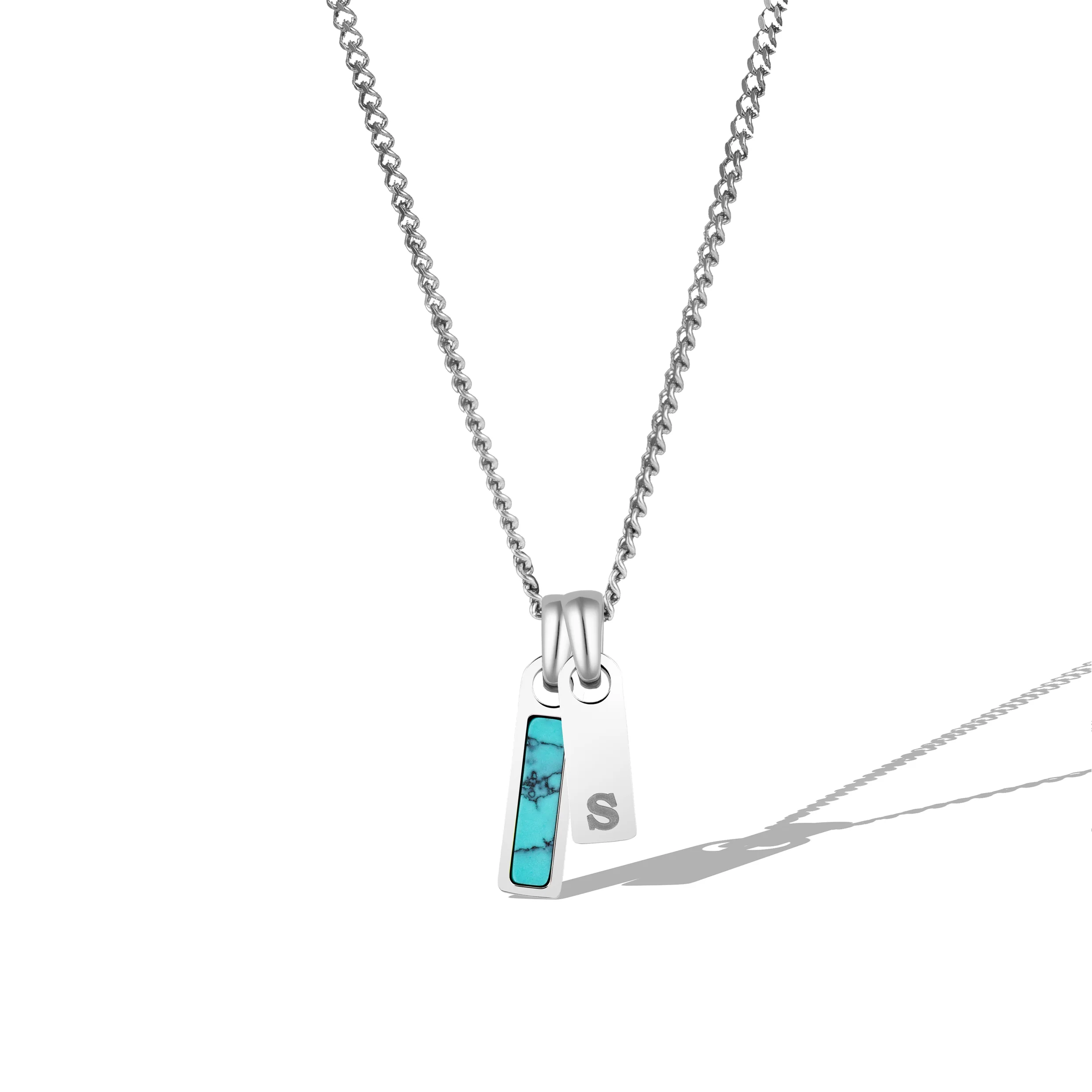 Birthstone & Initial Tag Necklace - Silver - Image 21