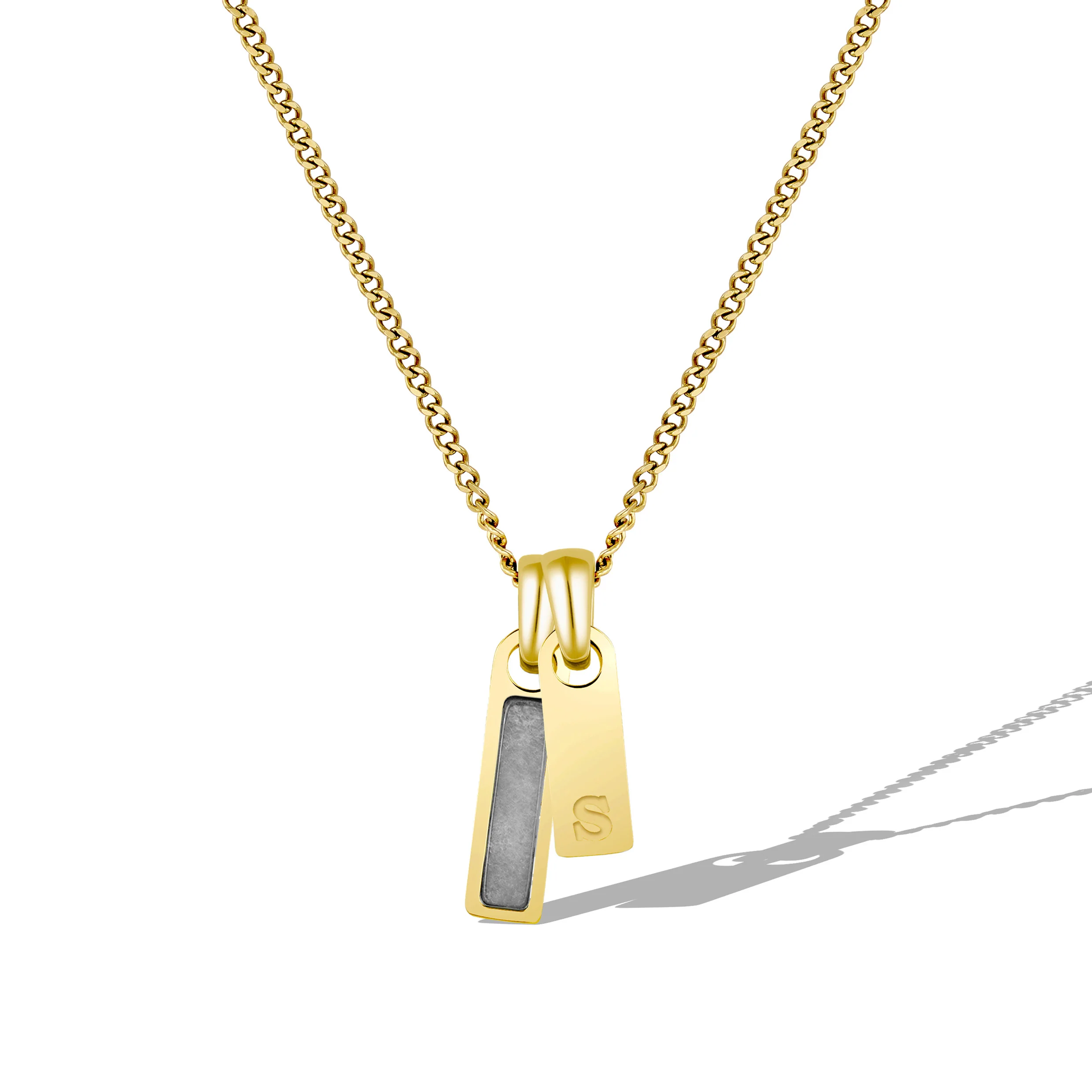 Birthstone & Initial Tag Necklace - Gold - Image 14