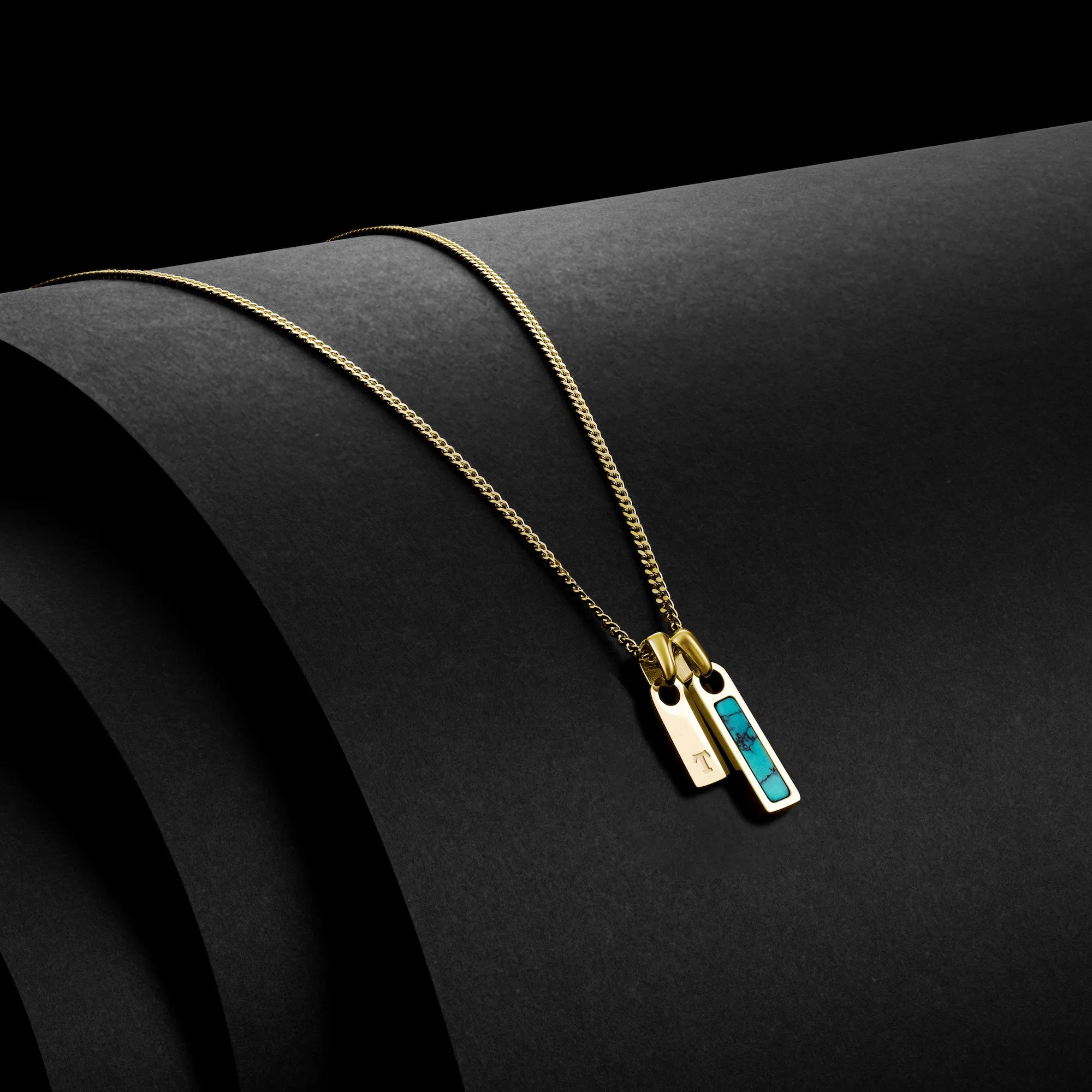 Birthstone & Initial Tag Necklace - Gold - Image 2