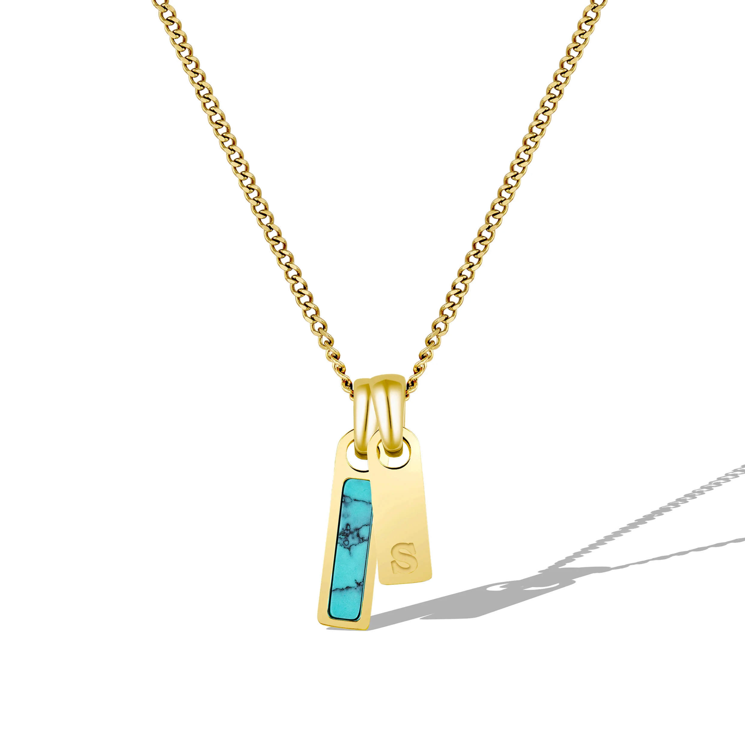 Birthstone & Initial Tag Necklace - Gold - Image 22