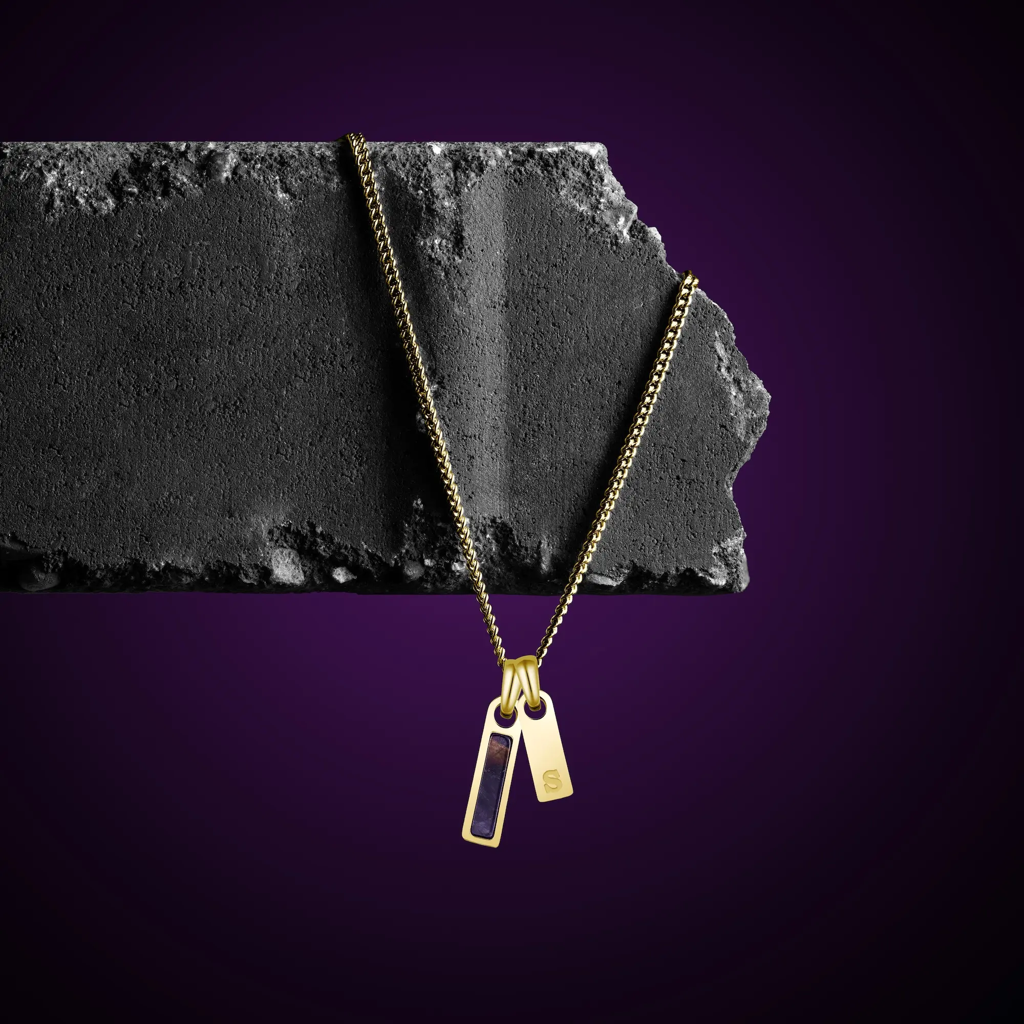 Birthstone & Initial Tag Necklace - Gold - Image 9