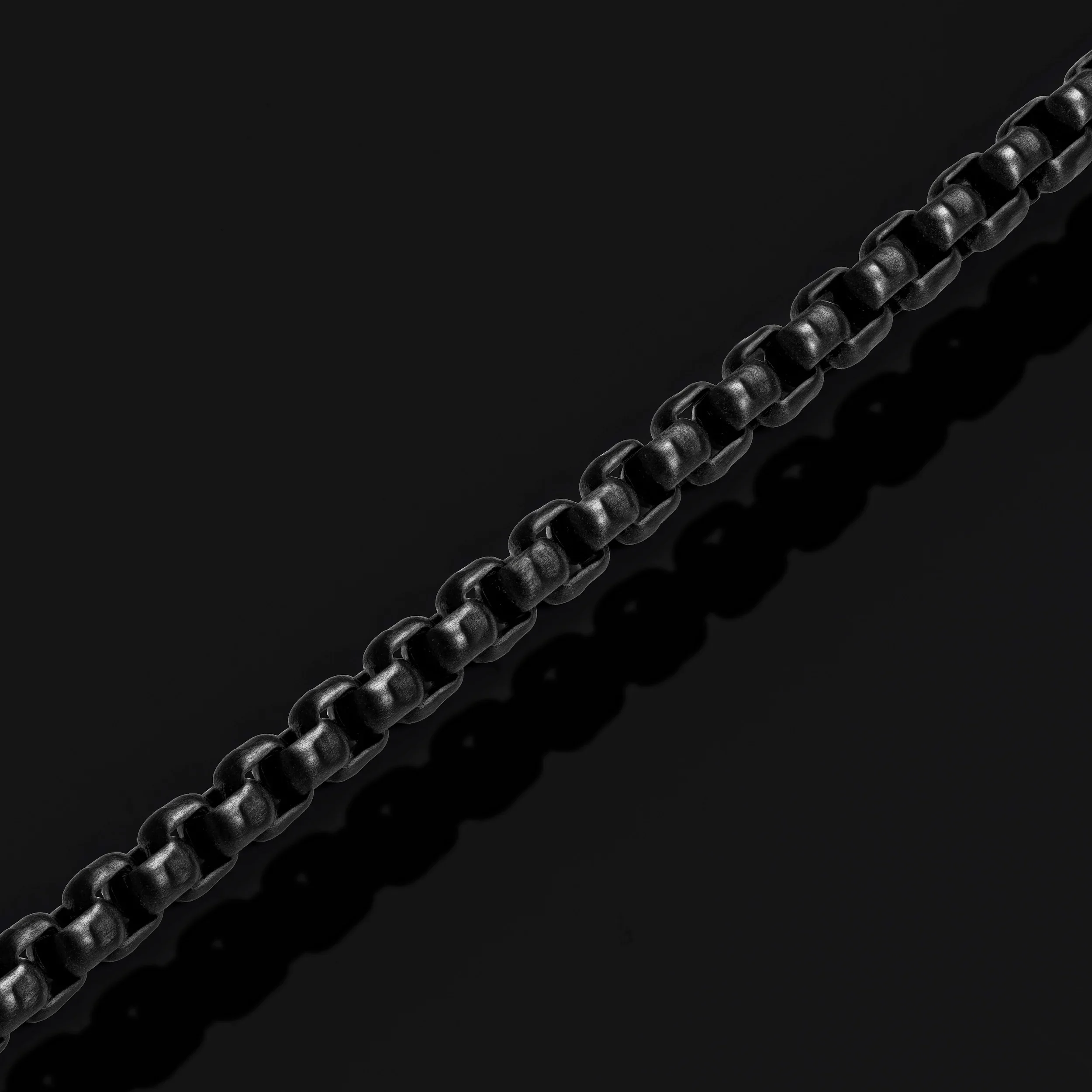 Box Chain Bracelet, 3MM - Black - Image 6
