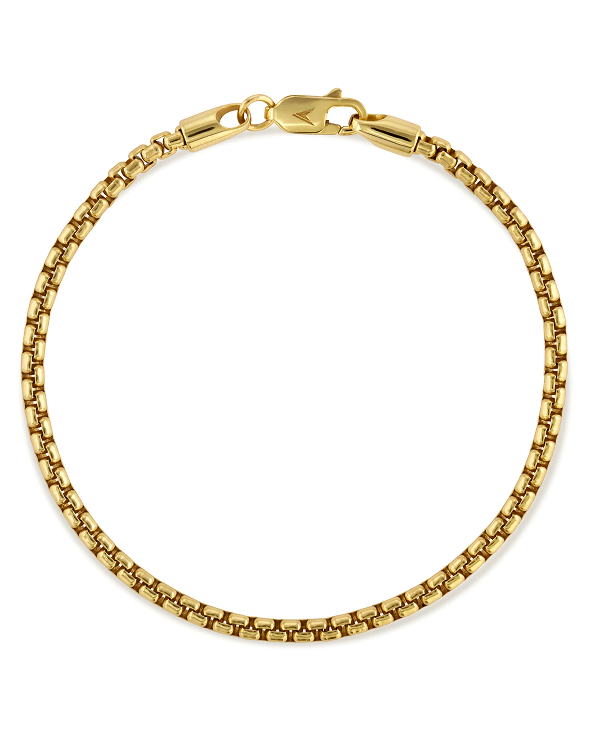 Box Chain Bracelet, 3MM - 14K Gold - Image 5