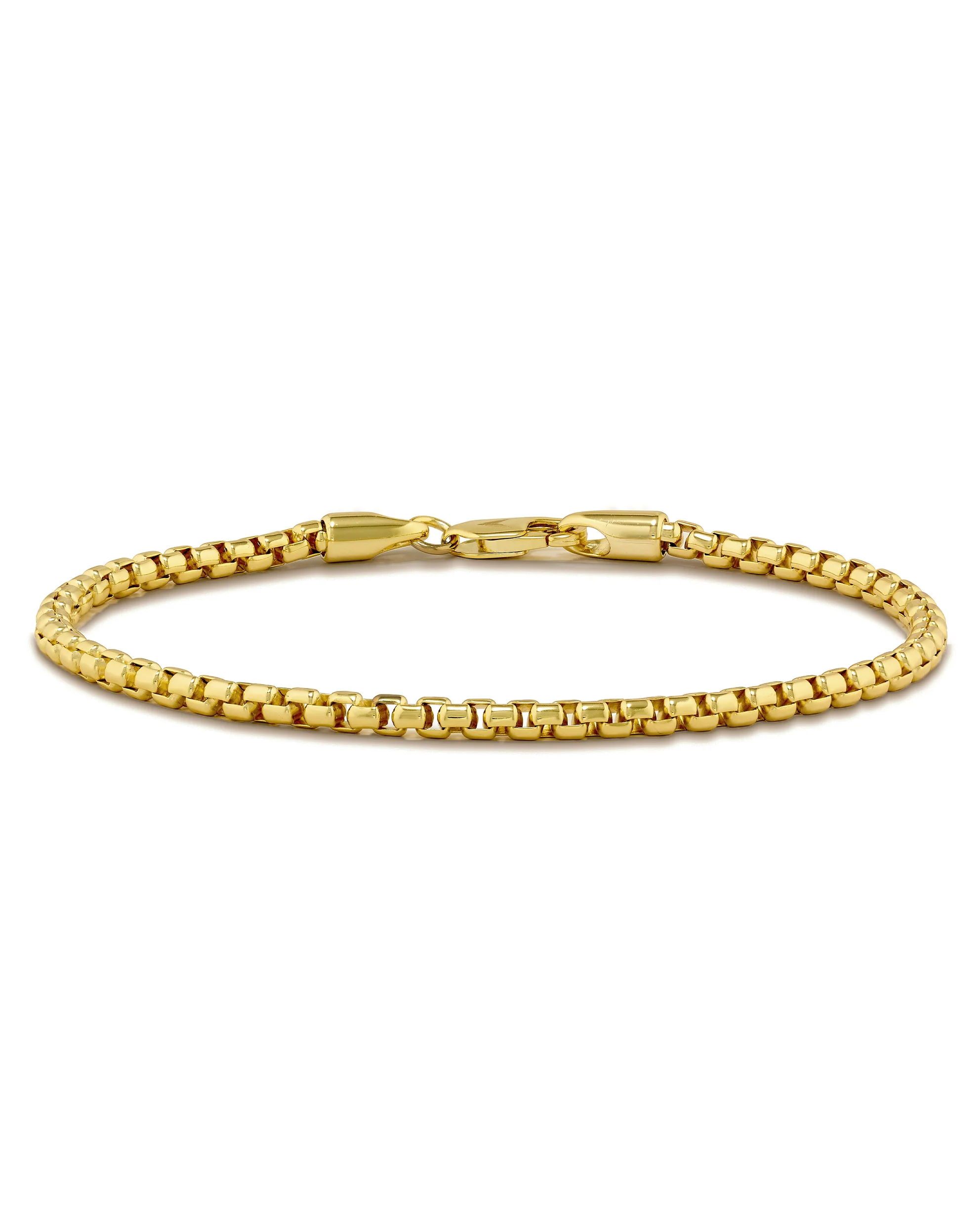 Box Chain Bracelet, 3MM - 14K Gold - Image 8