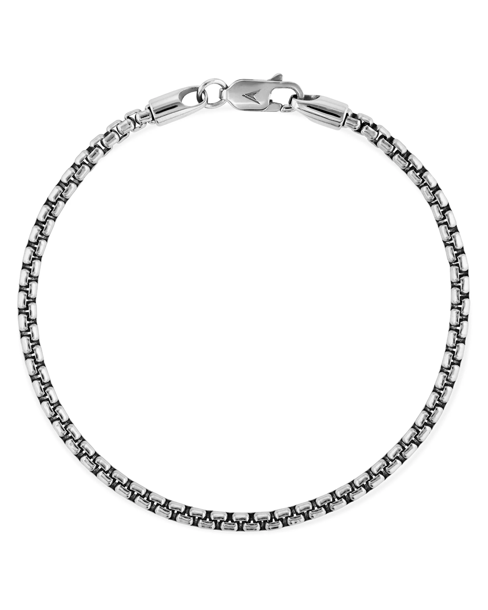 Box Chain Bracelet, 3MM - Sterling Silver - Image 3
