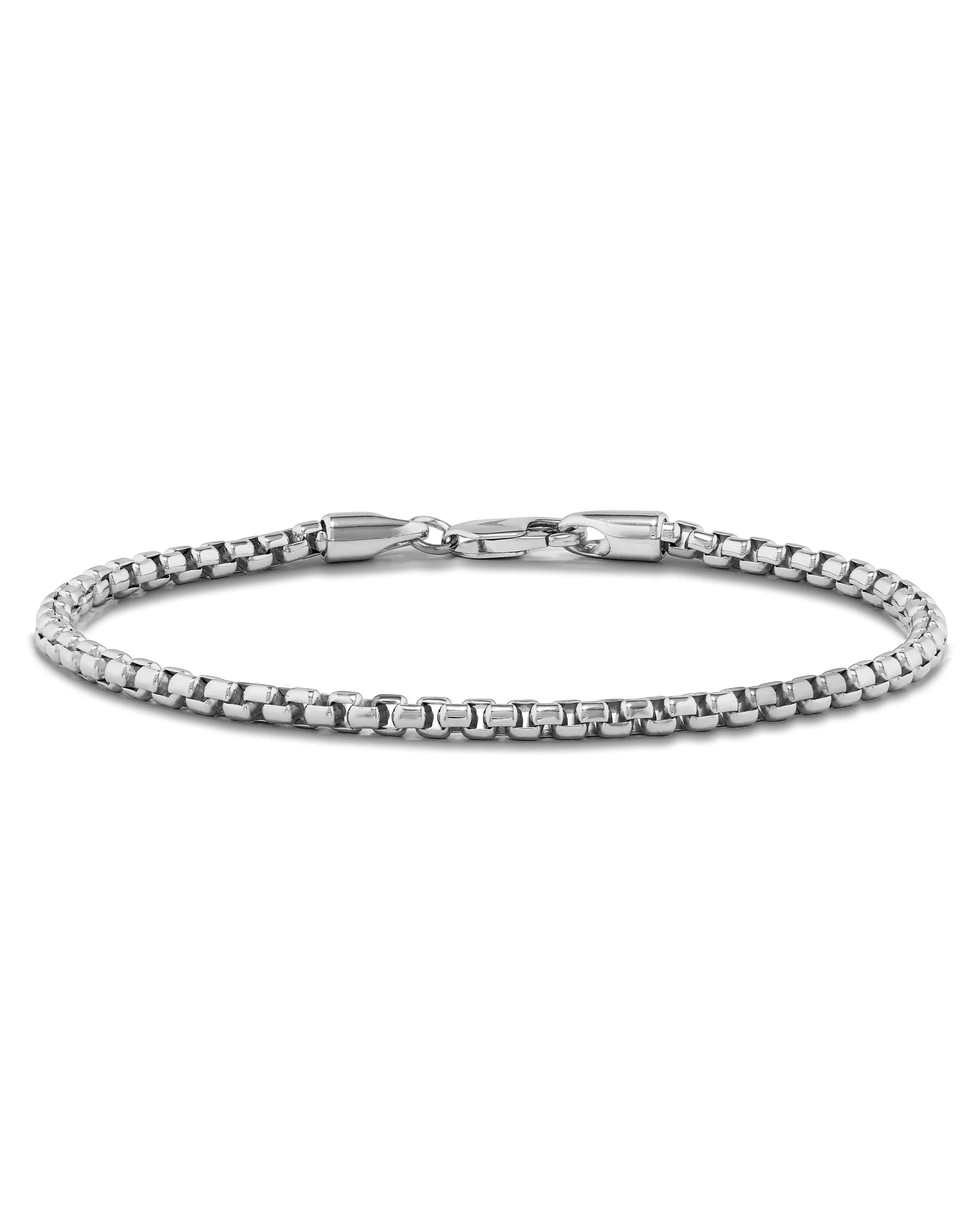 Box Chain Bracelet, 3MM - Sterling Silver - Image 8