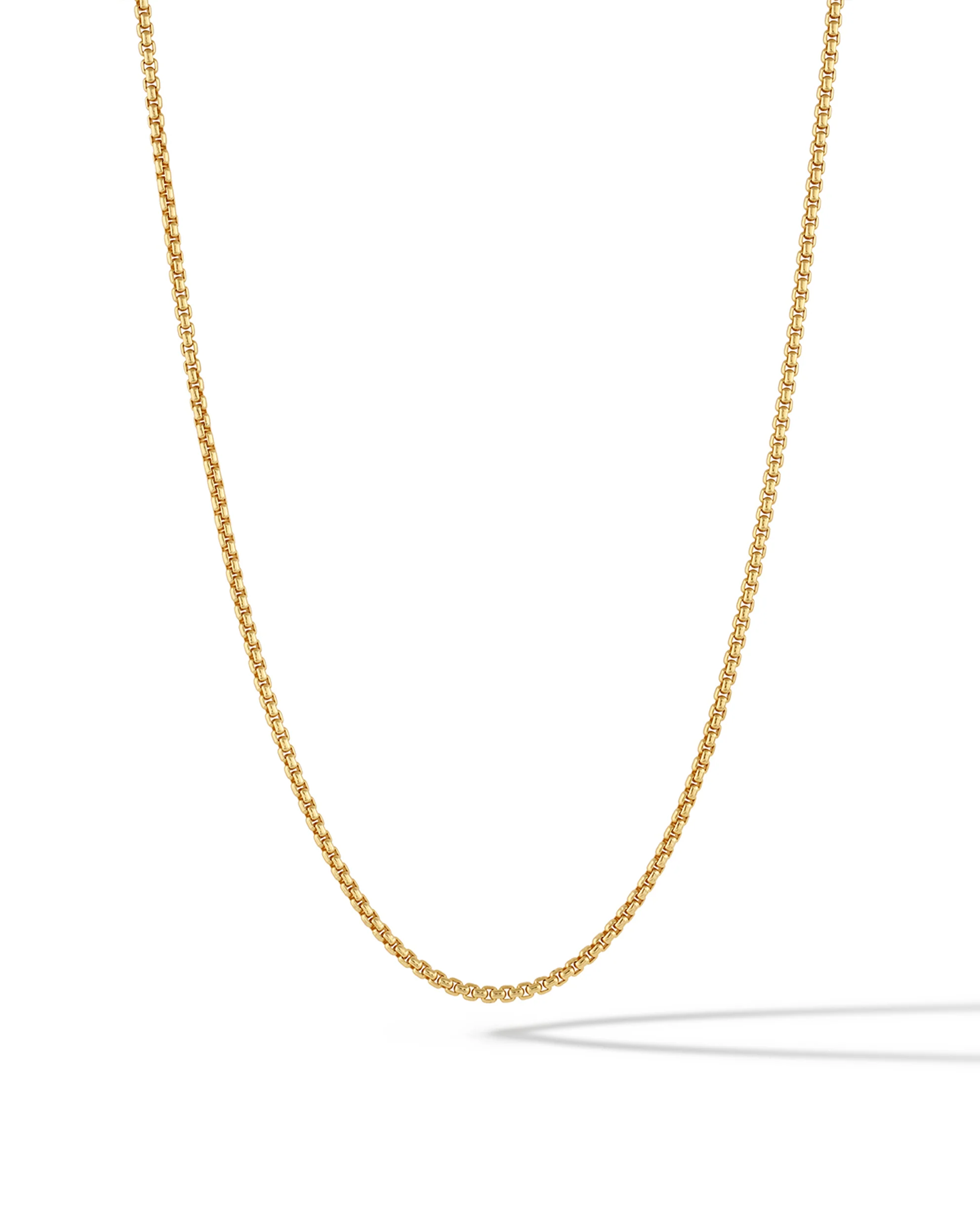 Box Chain Necklace, 2MM - 14K Gold - Image 6