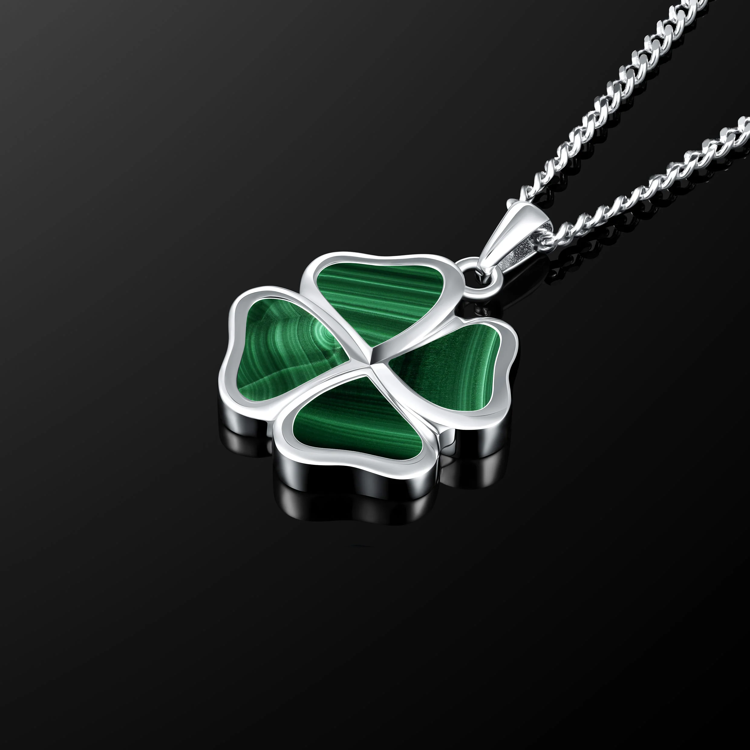 Clover Pendant - Malachite - Image 2