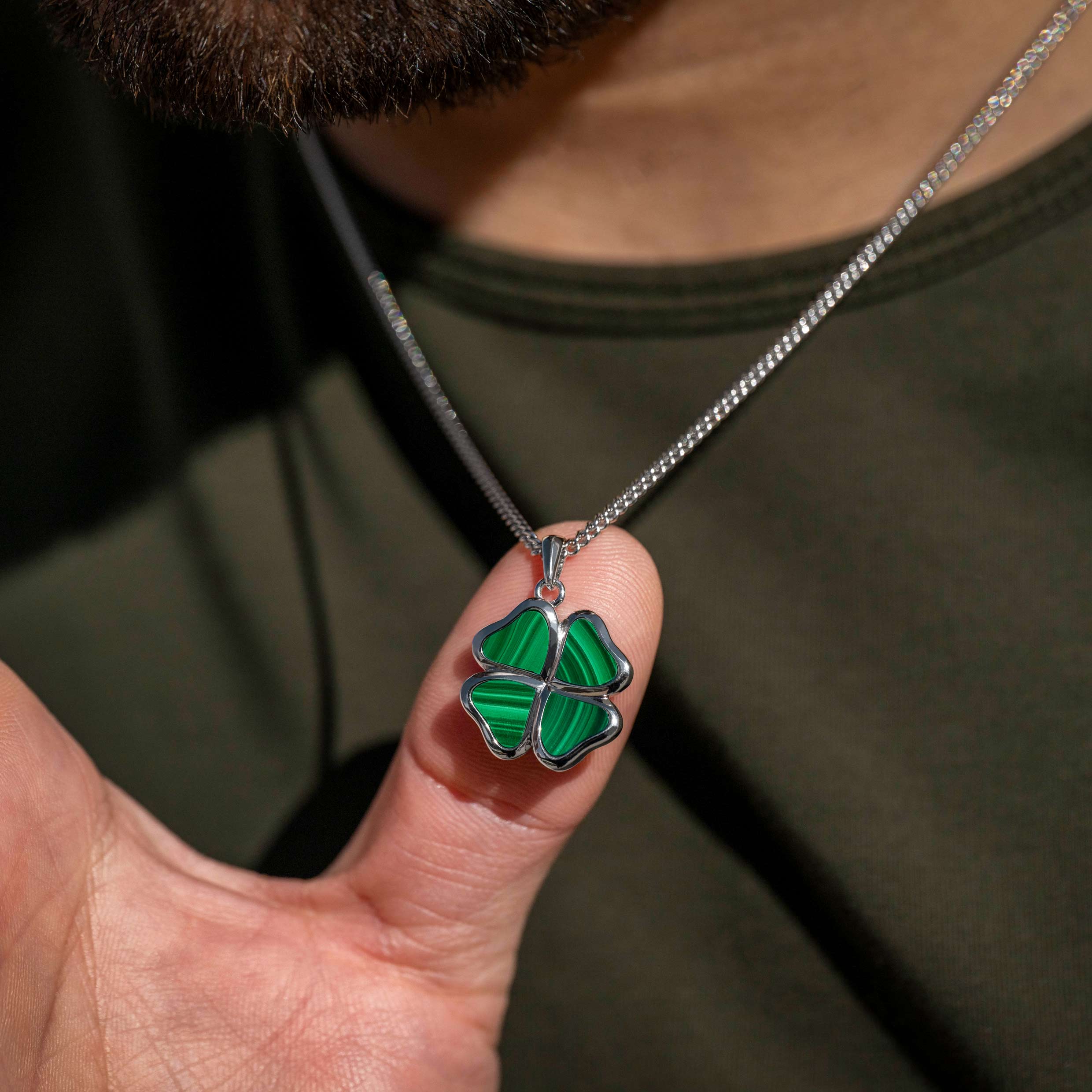 Clover Pendant - Malachite - Image 6