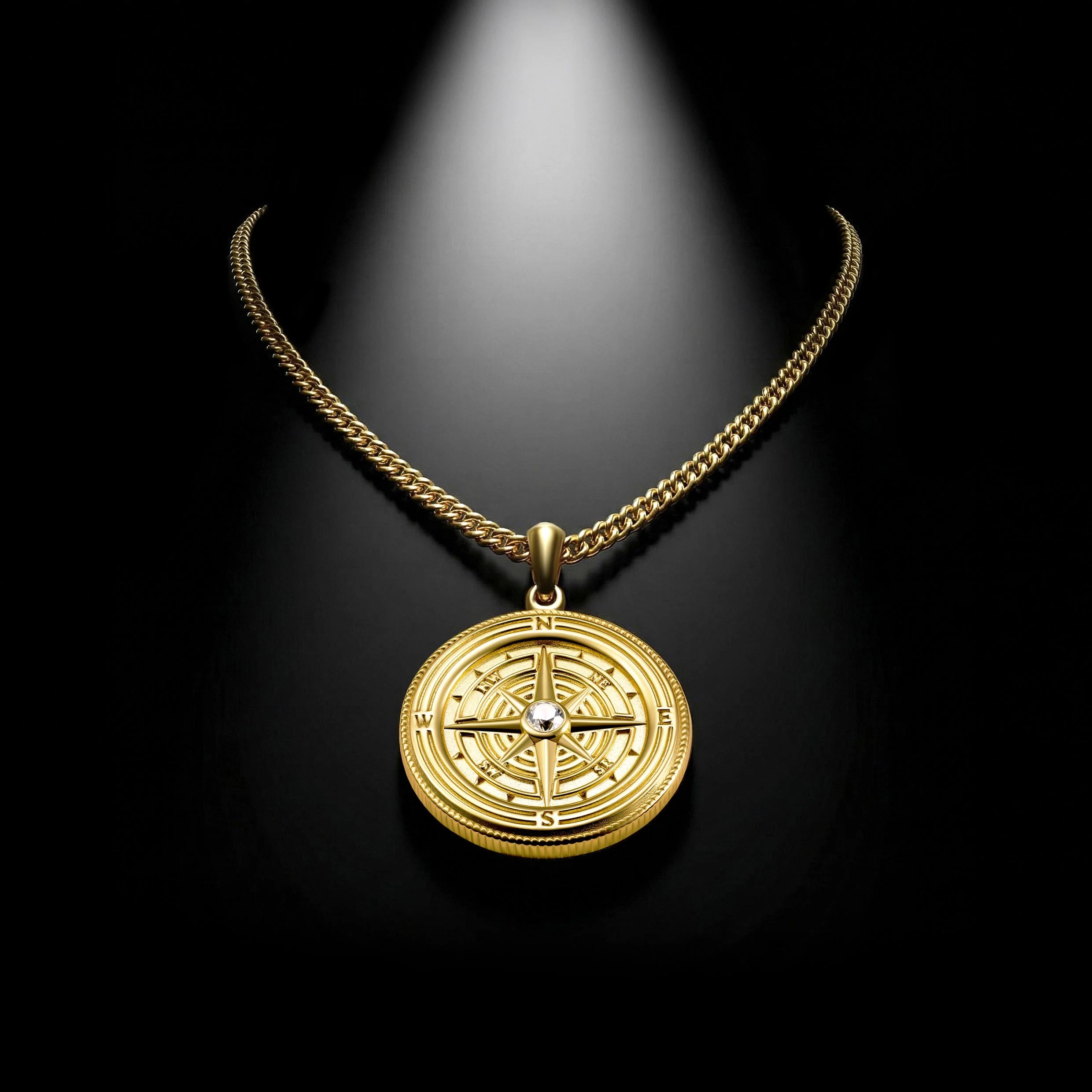Compass Pendant - 14K Gold - Image 3