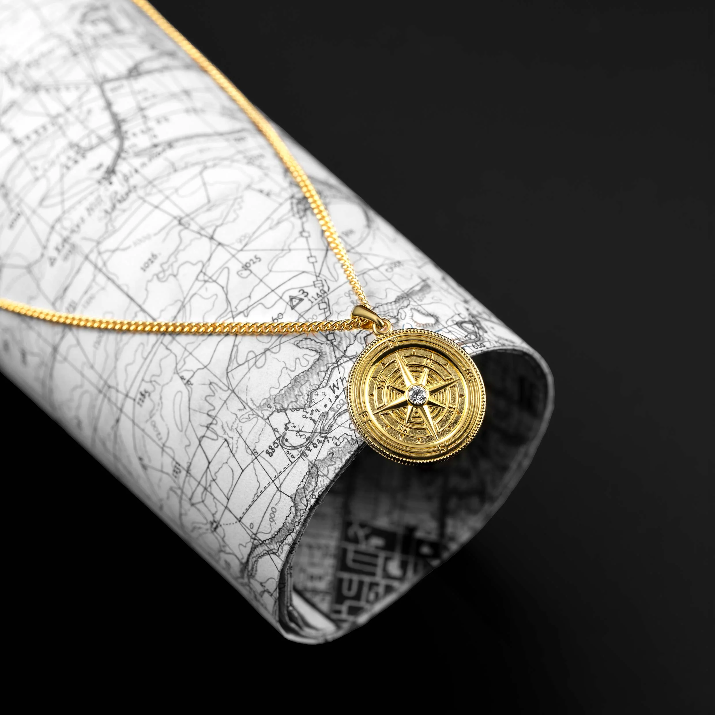 Compass Pendant - 14K Gold - Image 8