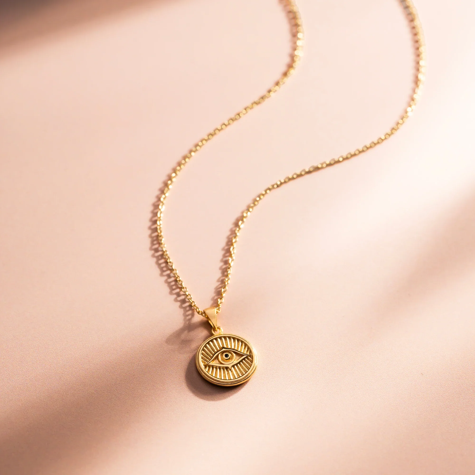 Courage: Evil Eye Necklace - Gold - Image 3