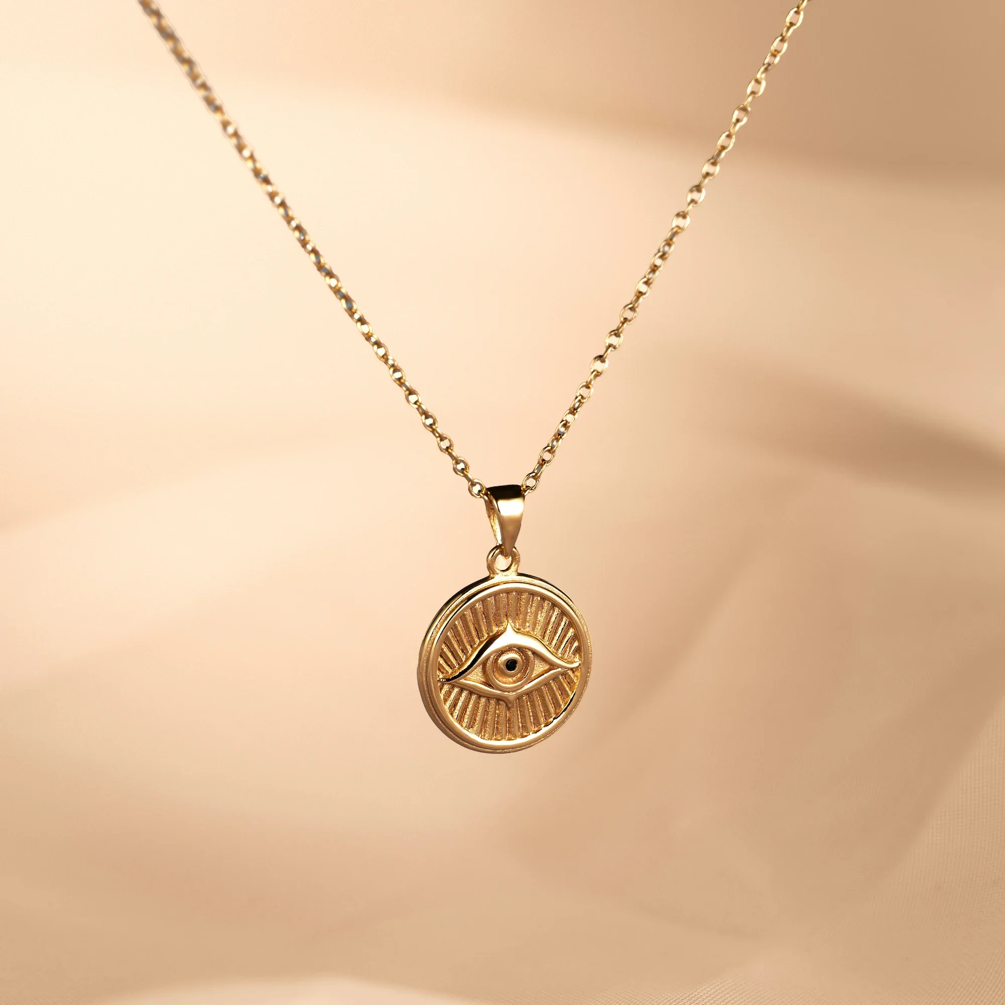 Courage: Evil Eye Necklace - Gold - Image 5