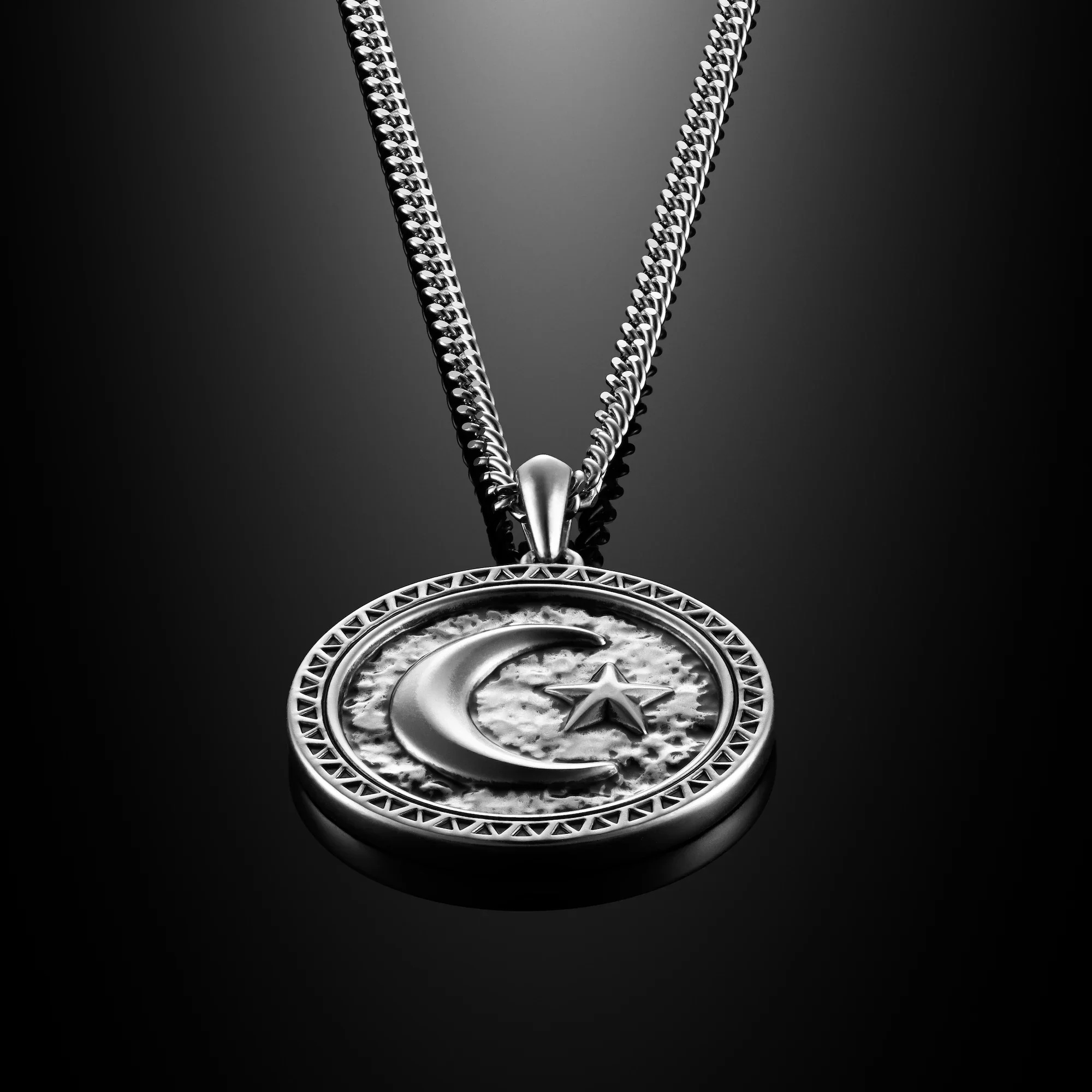 Star & Crescent Amulet - Sterling Silver - Image 3