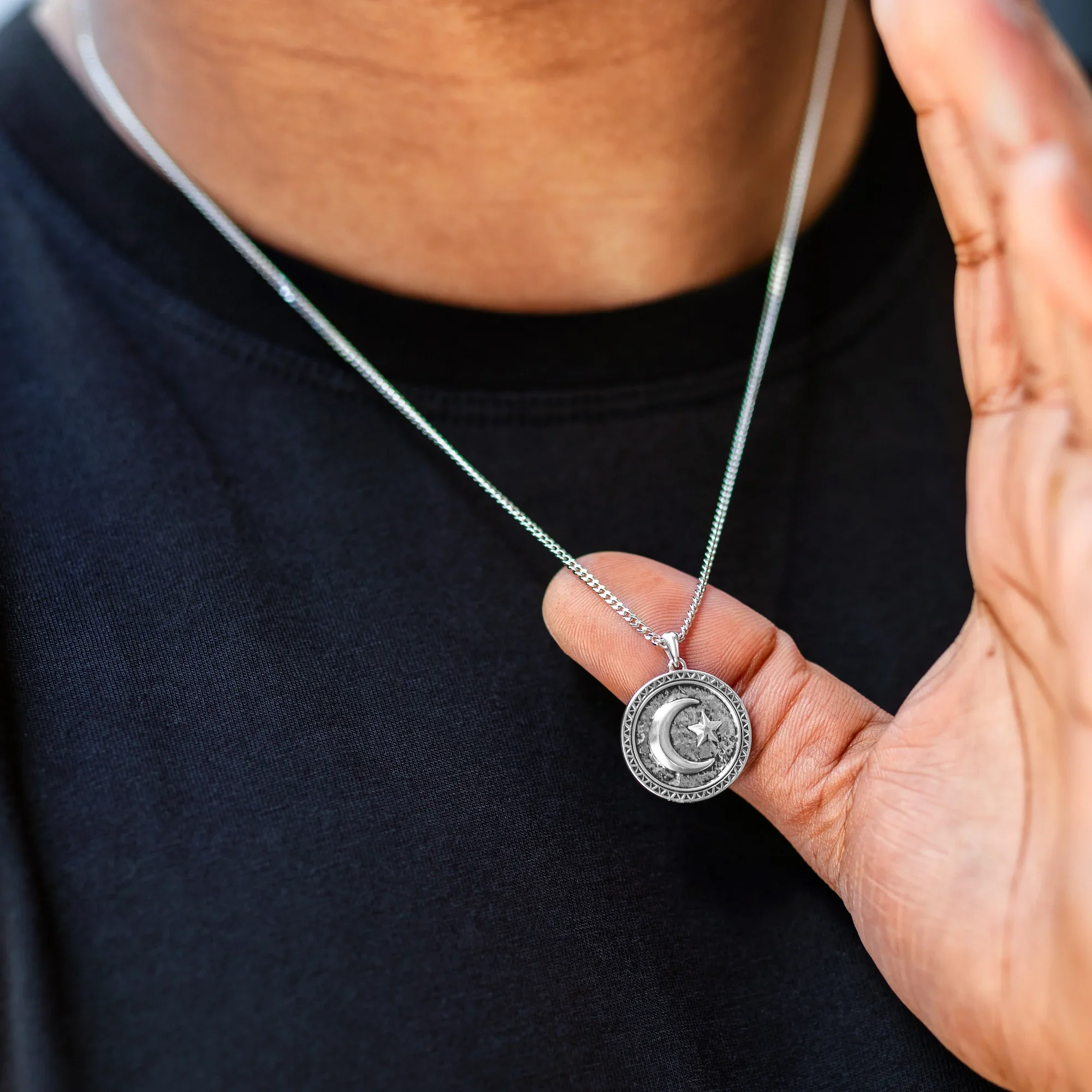 Star & Crescent Amulet - Sterling Silver - Image 8