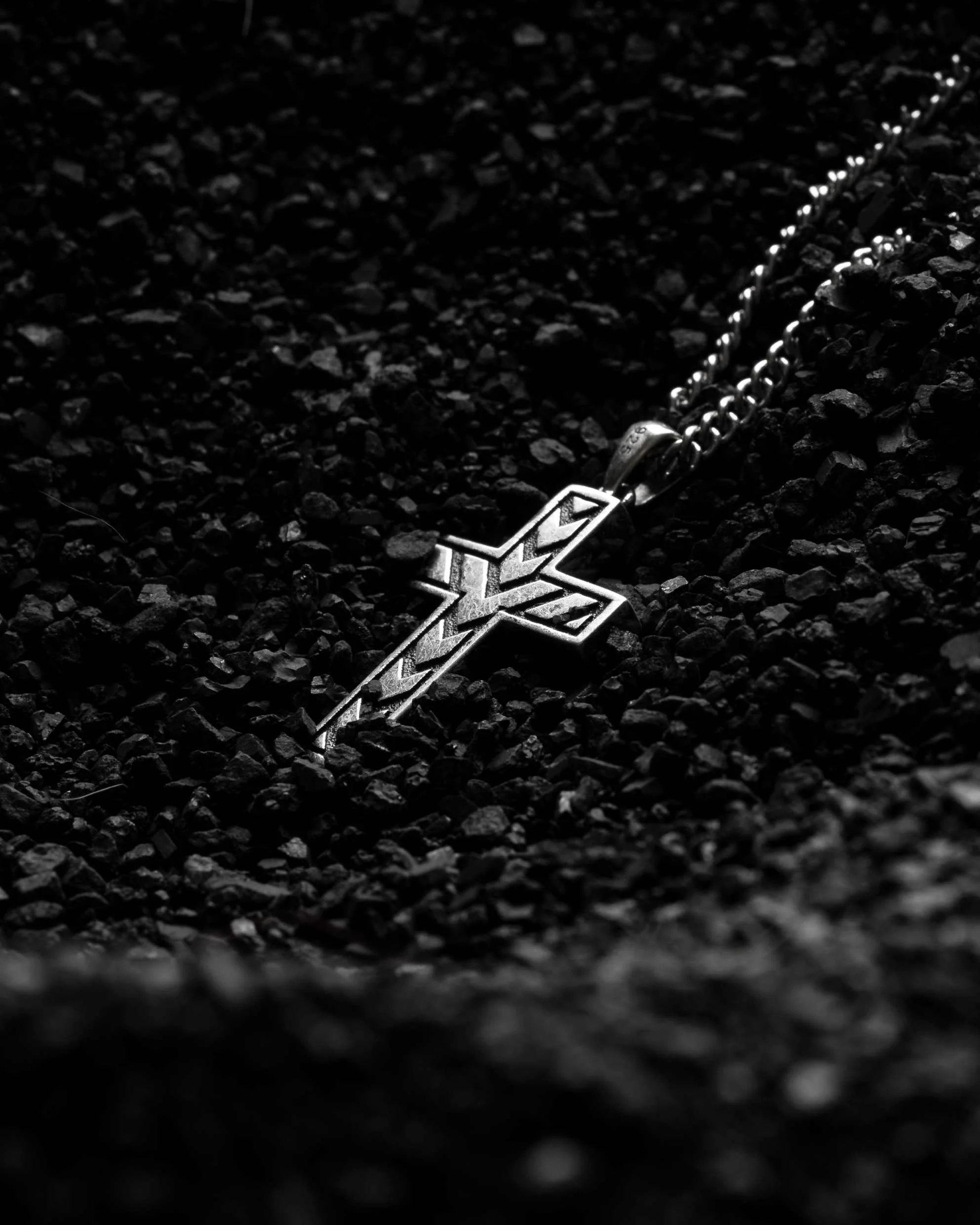 Stone Cross Pendant - Black Onyx - Image 3