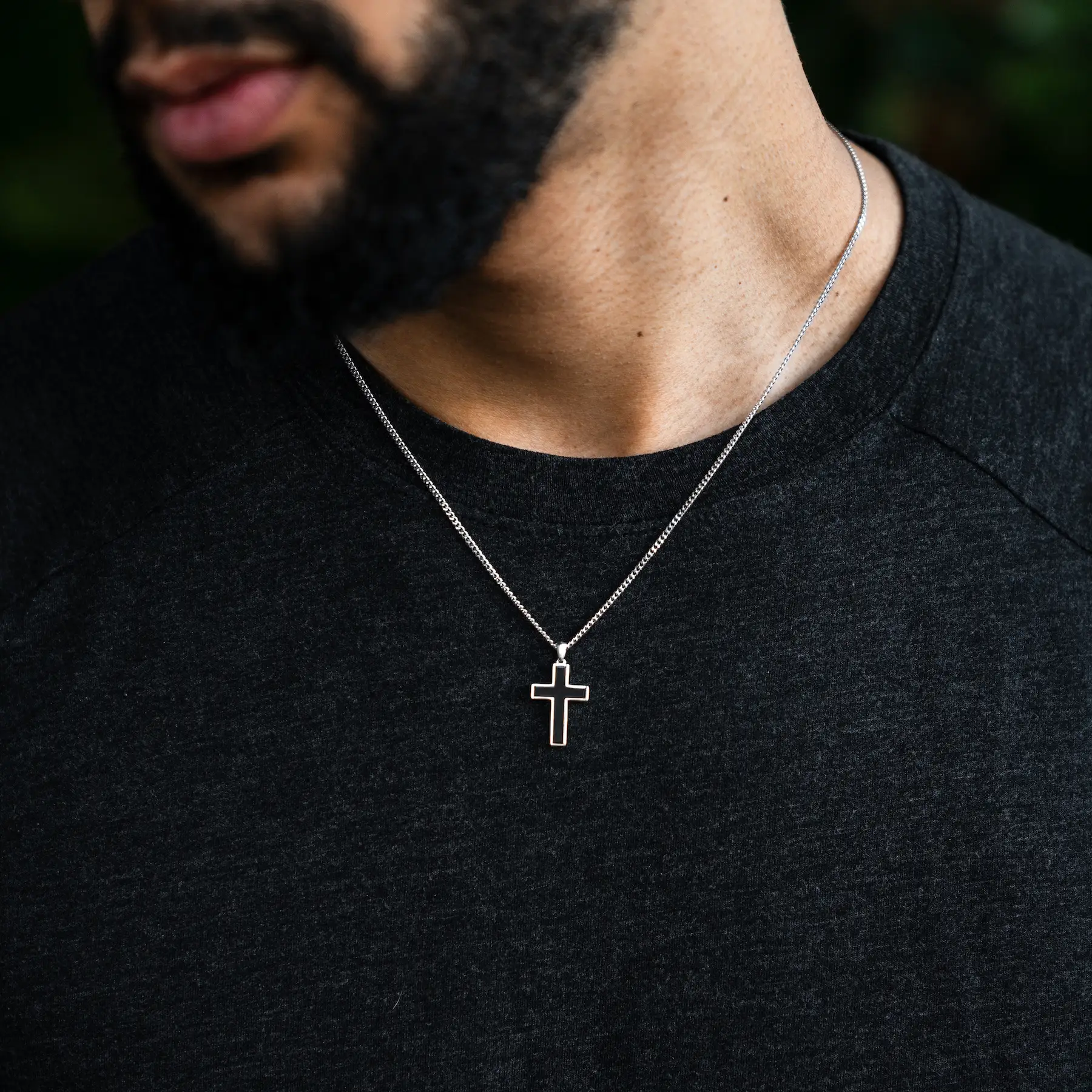 Stone Cross Pendant - Black Onyx - Image 4