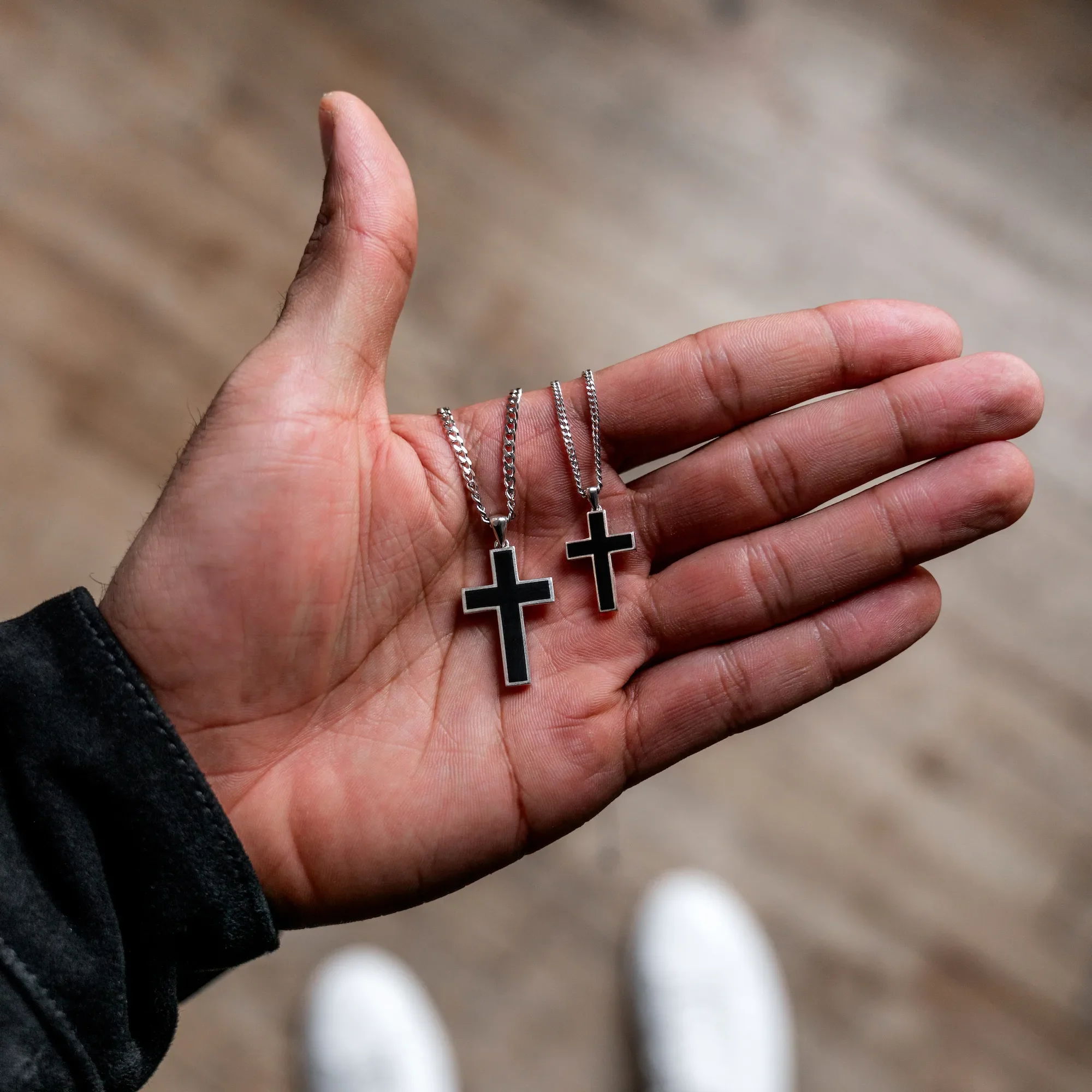 Stone Cross Pendant - Black Onyx - Image 5