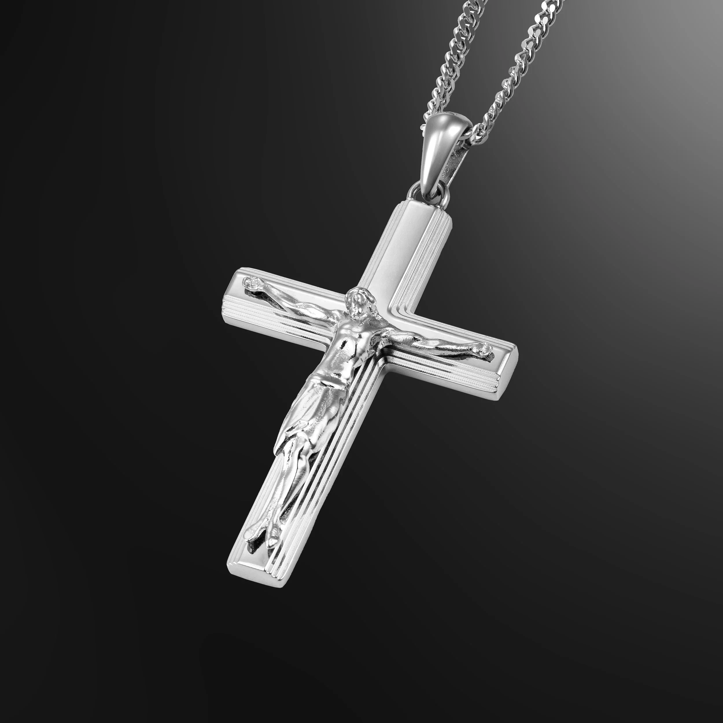 Crucifix Pendant - Silver Set - Image 3