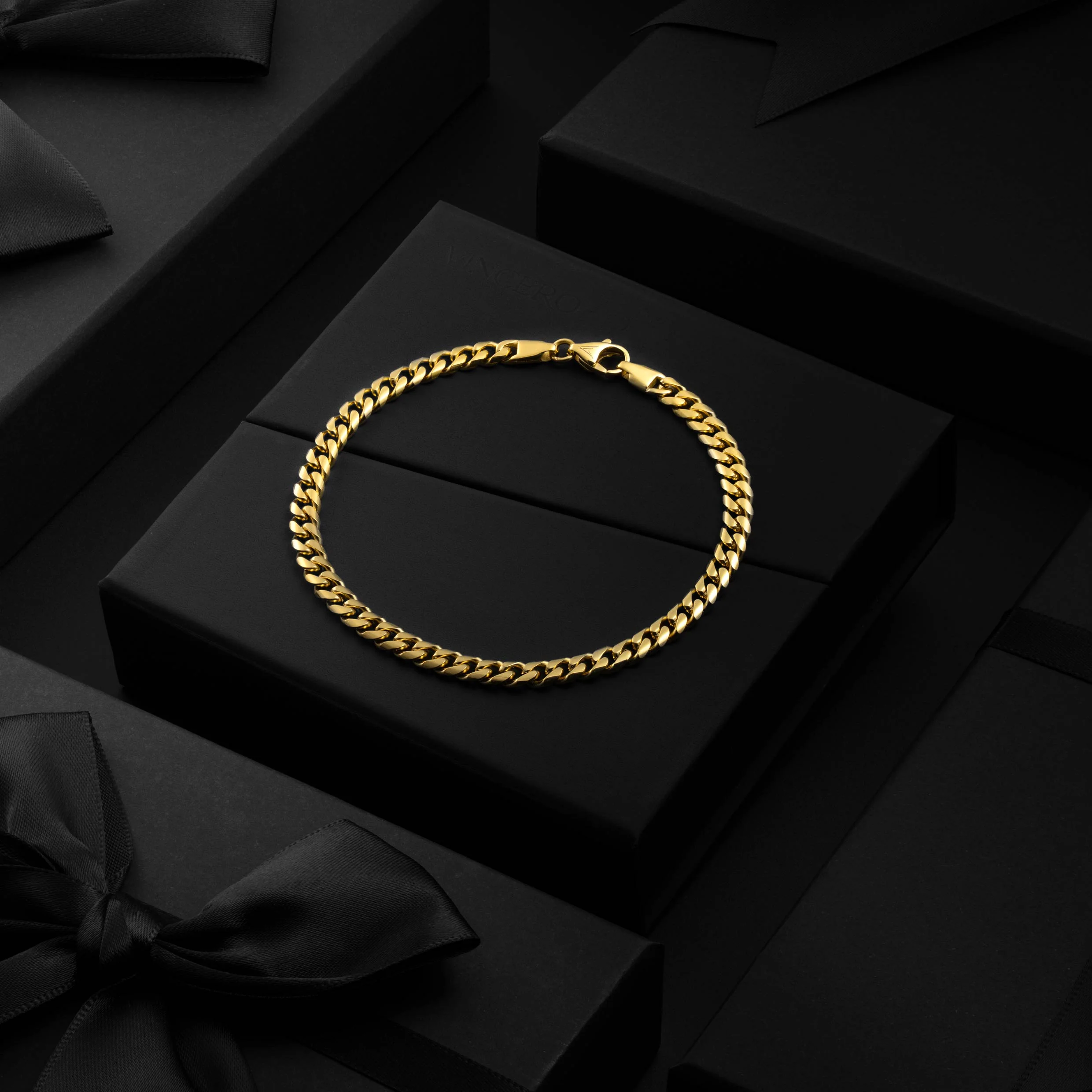Cuban Chain Bracelet, 5MM - 14K Gold - Image 4