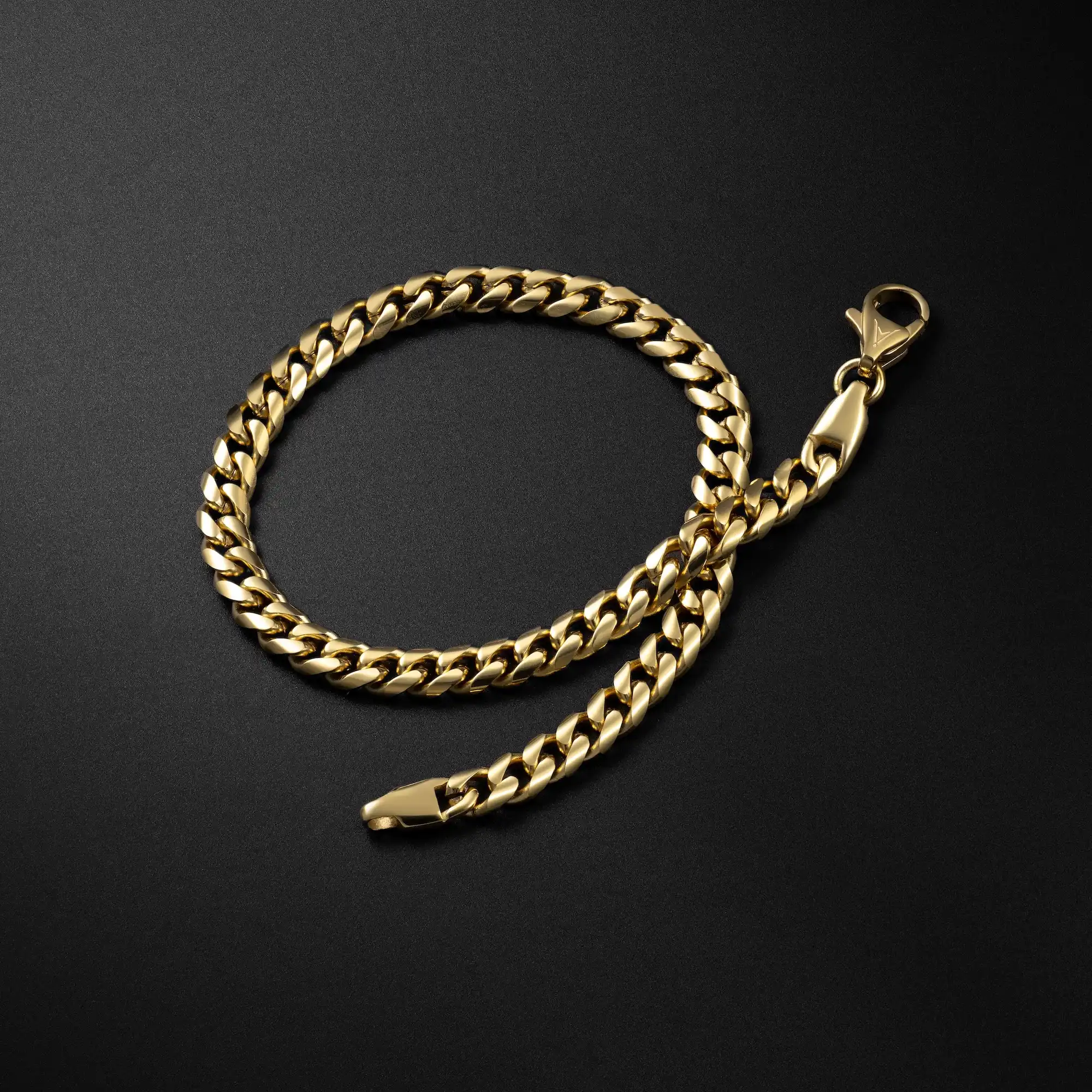 Cuban Chain Bracelet, 5MM - 14K Gold - Image 7