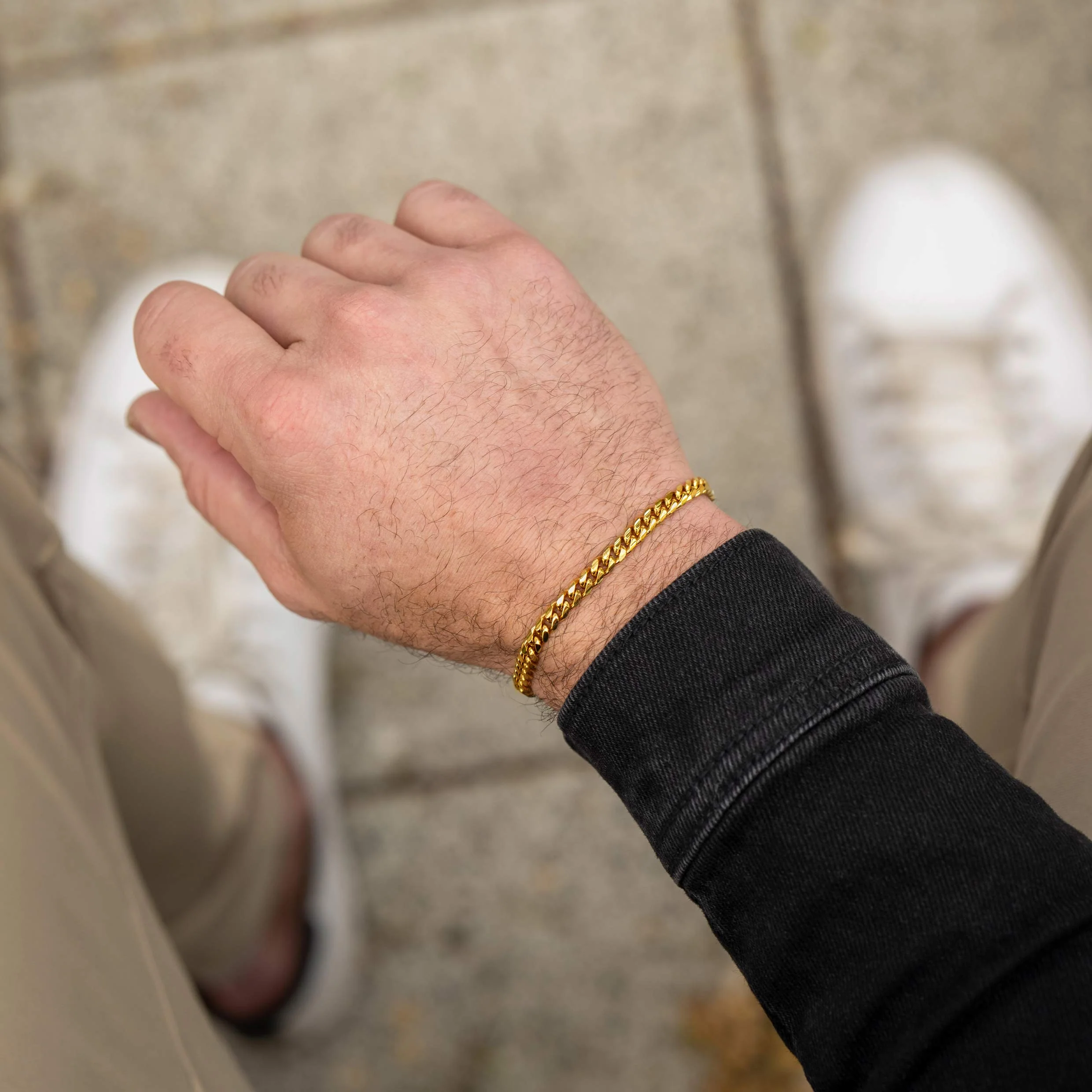 Cuban Chain Bracelet, 5MM - 14K Gold - Image 8