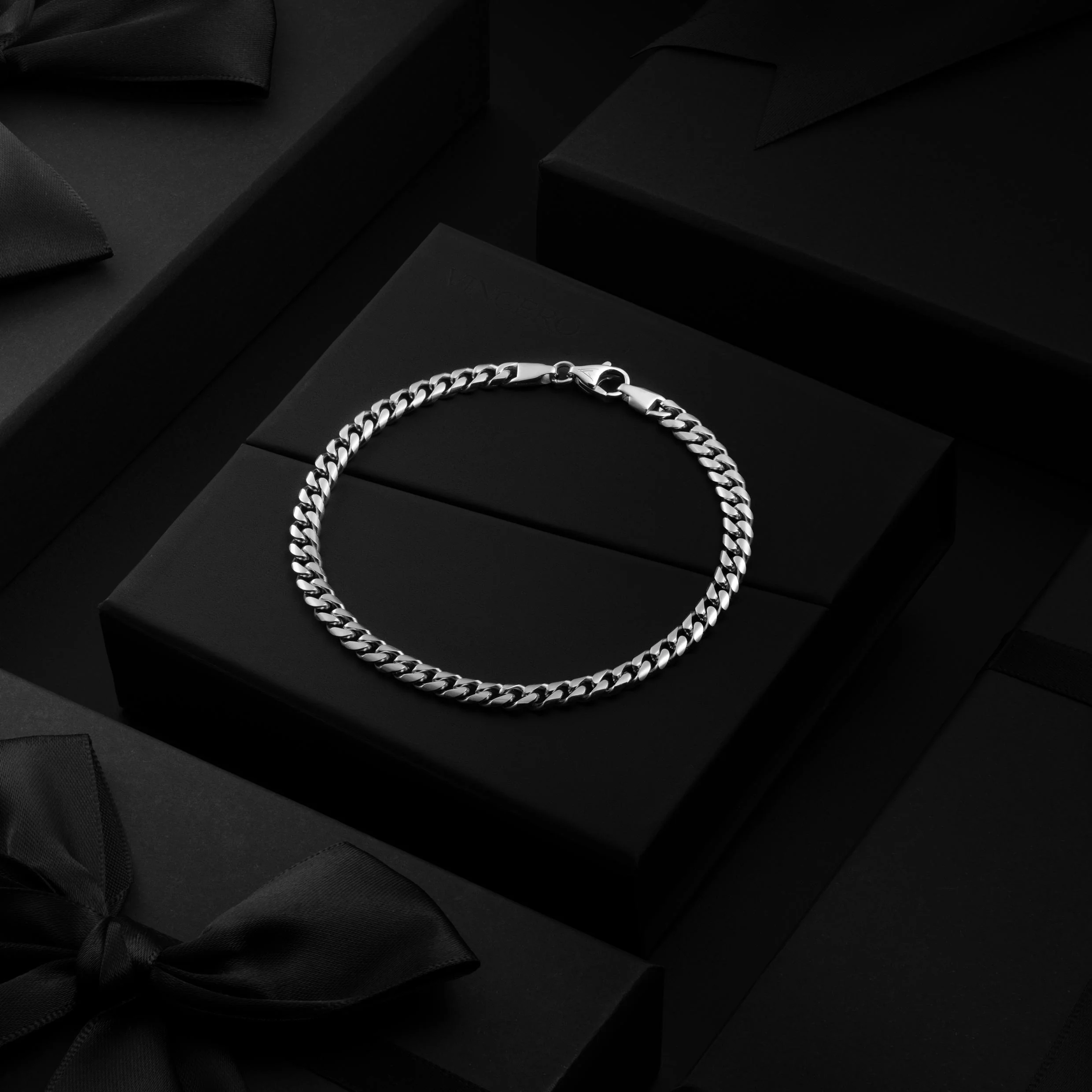 Cuban Chain Bracelet, 5MM - Silver - Image 4