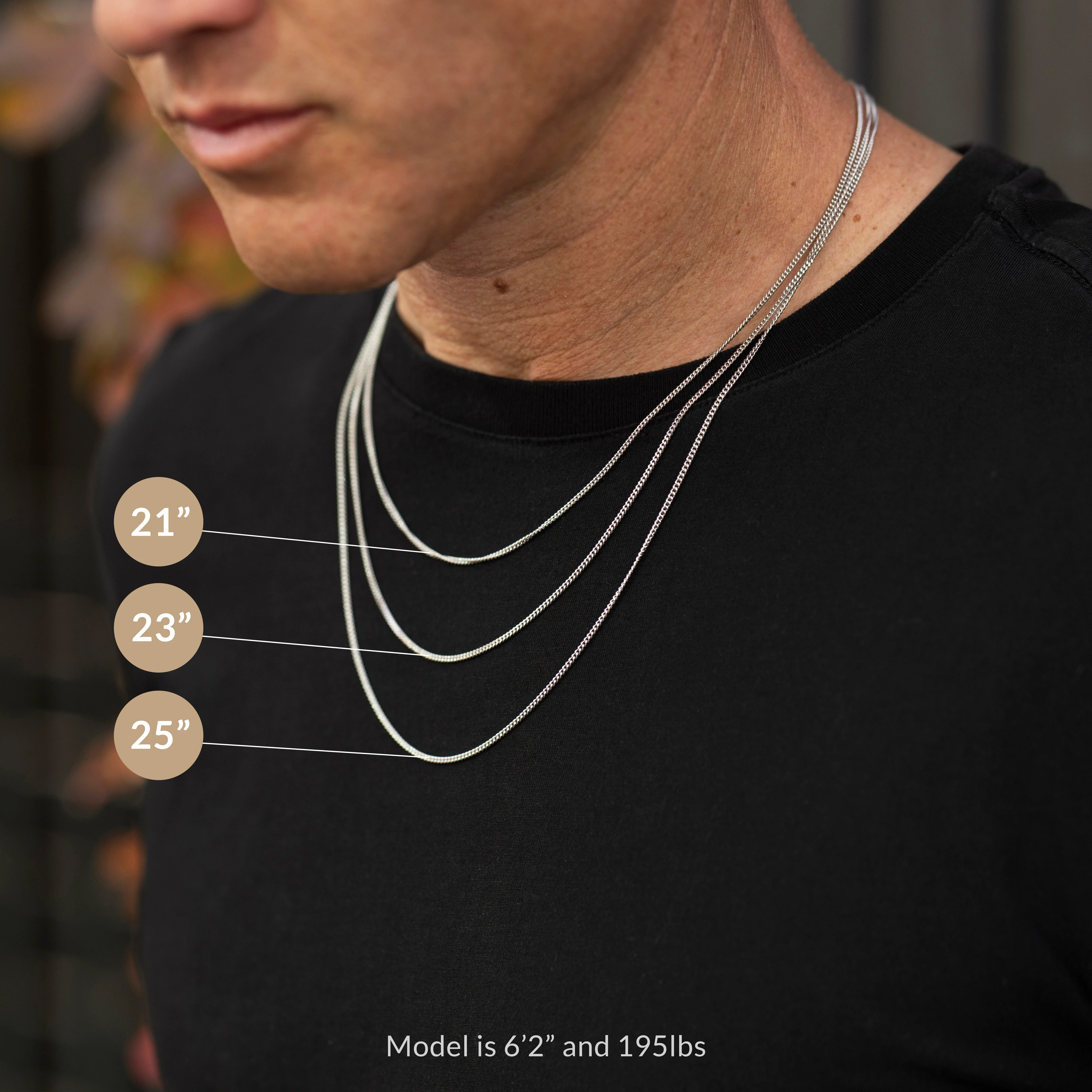 Micro Cuban Chain Necklace, 1.7MM - Silver - Image 4