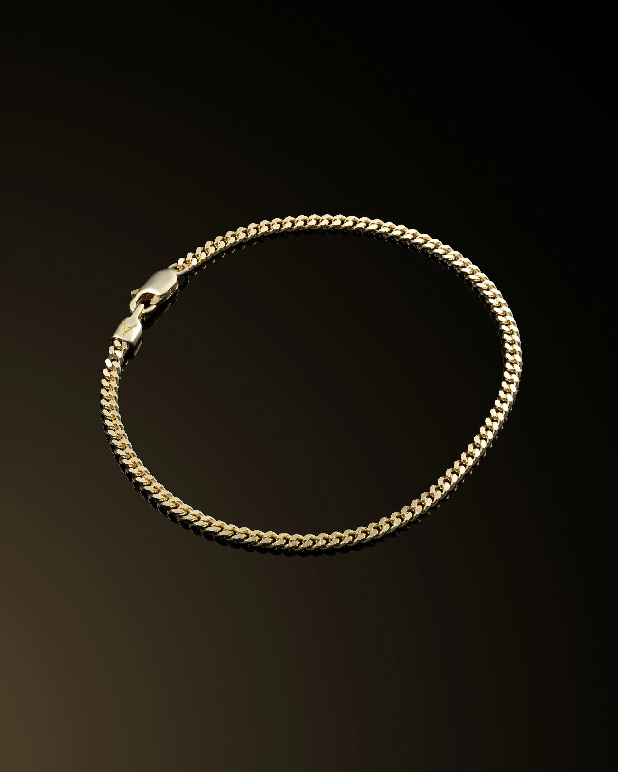Curb Chain Bracelet, 3MM - 14K Gold - Image 3