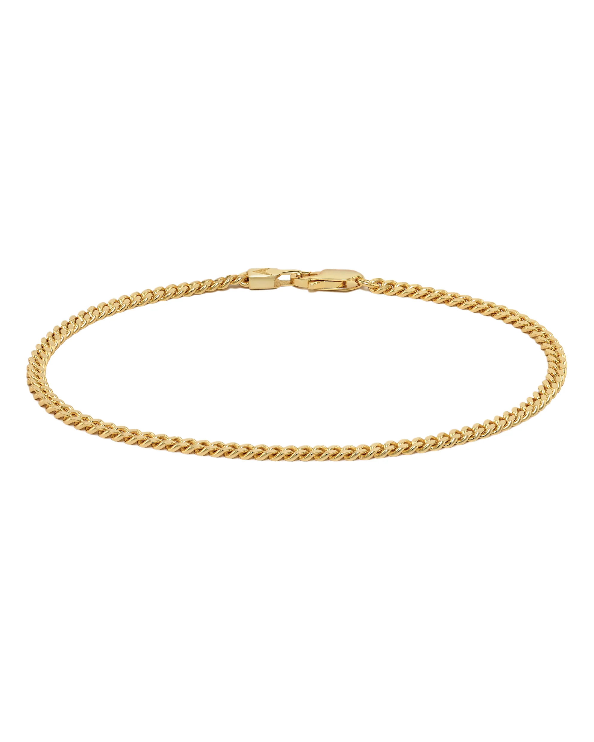 Curb Chain Bracelet, 3MM - 14K Gold - Image 8