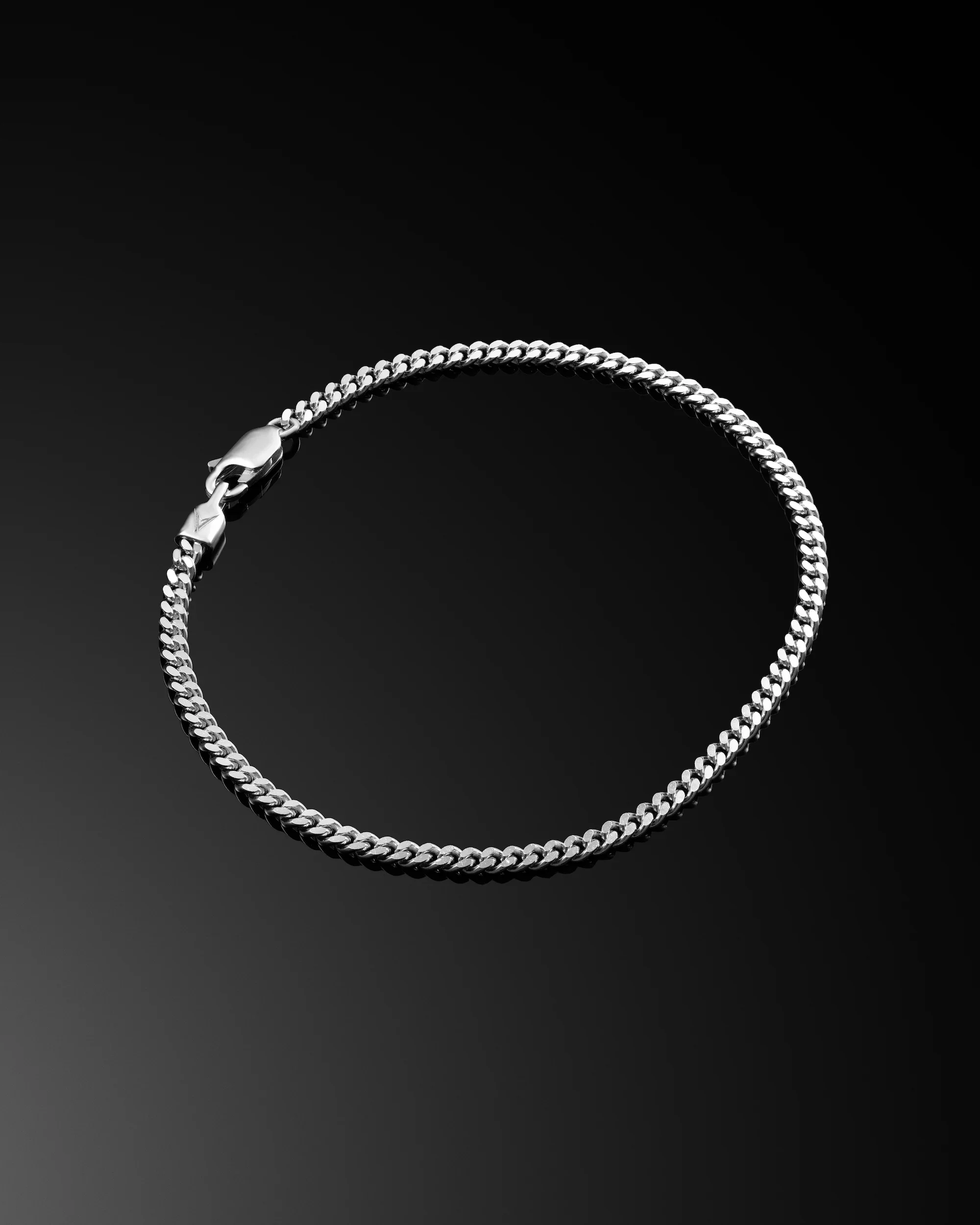 Curb Chain Bracelet, 3MM - Sterling Silver - Image 3