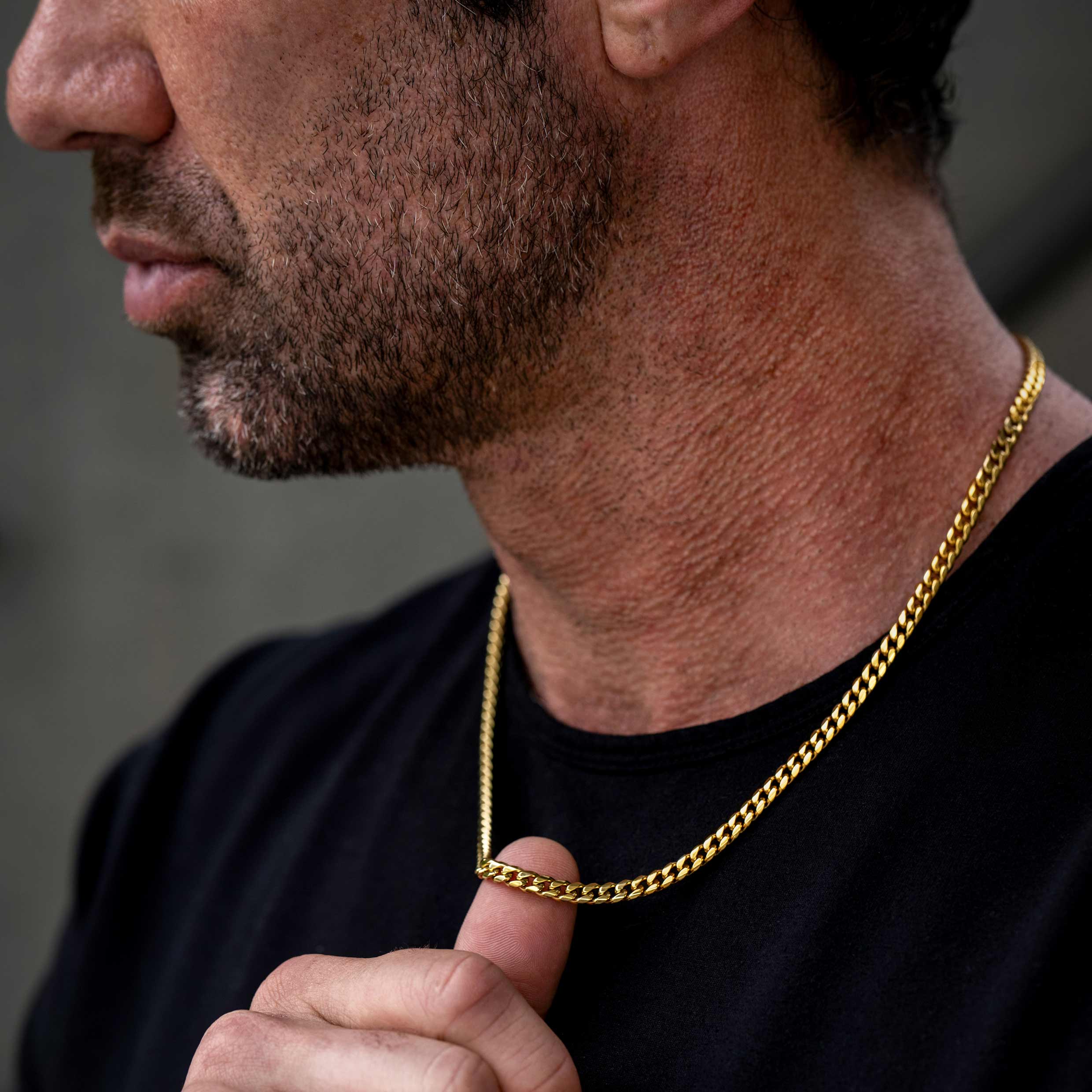 Cuban Chain Necklace, 5MM - 14K Gold - Image 10