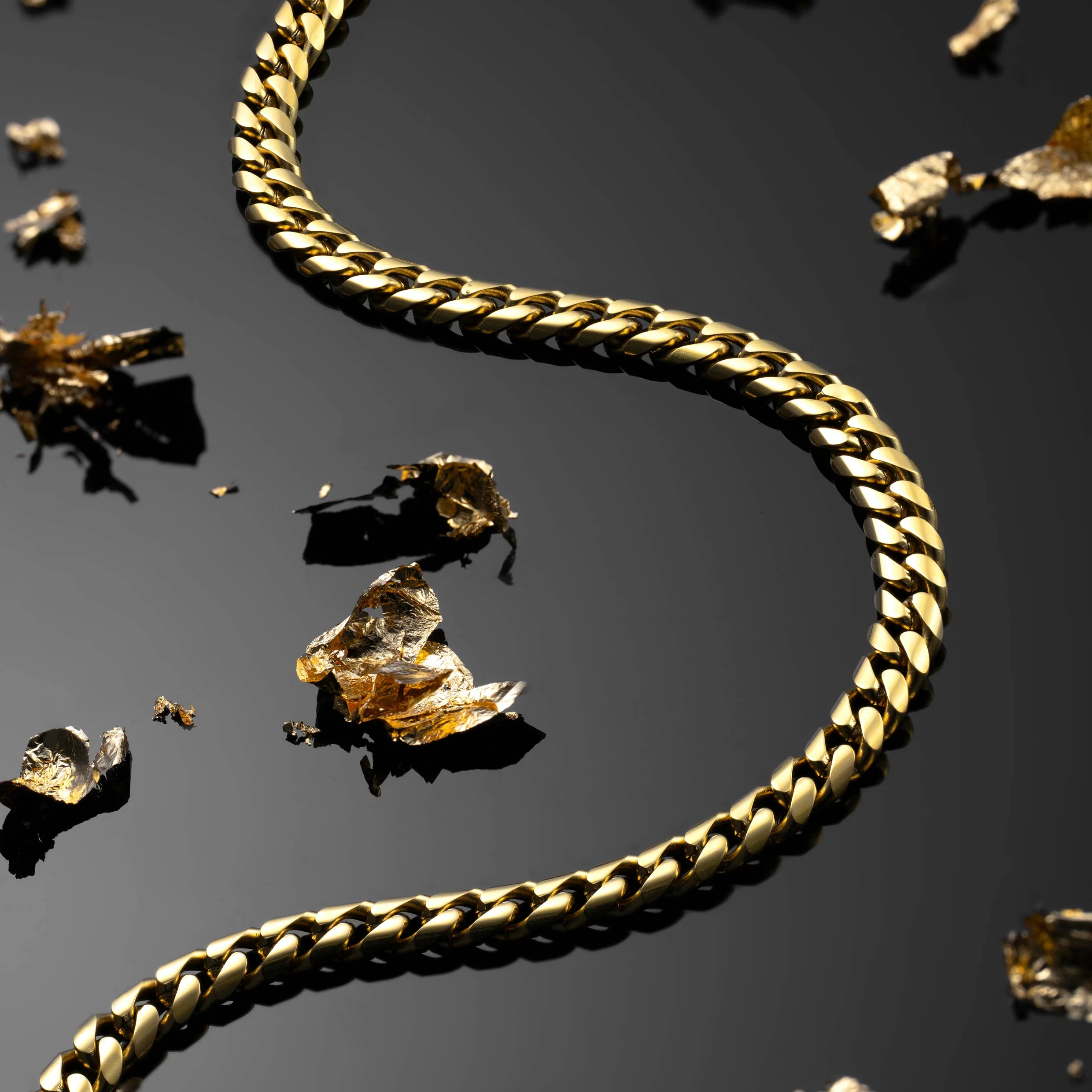 Cuban Chain Necklace, 5MM - 14K Gold - Image 2