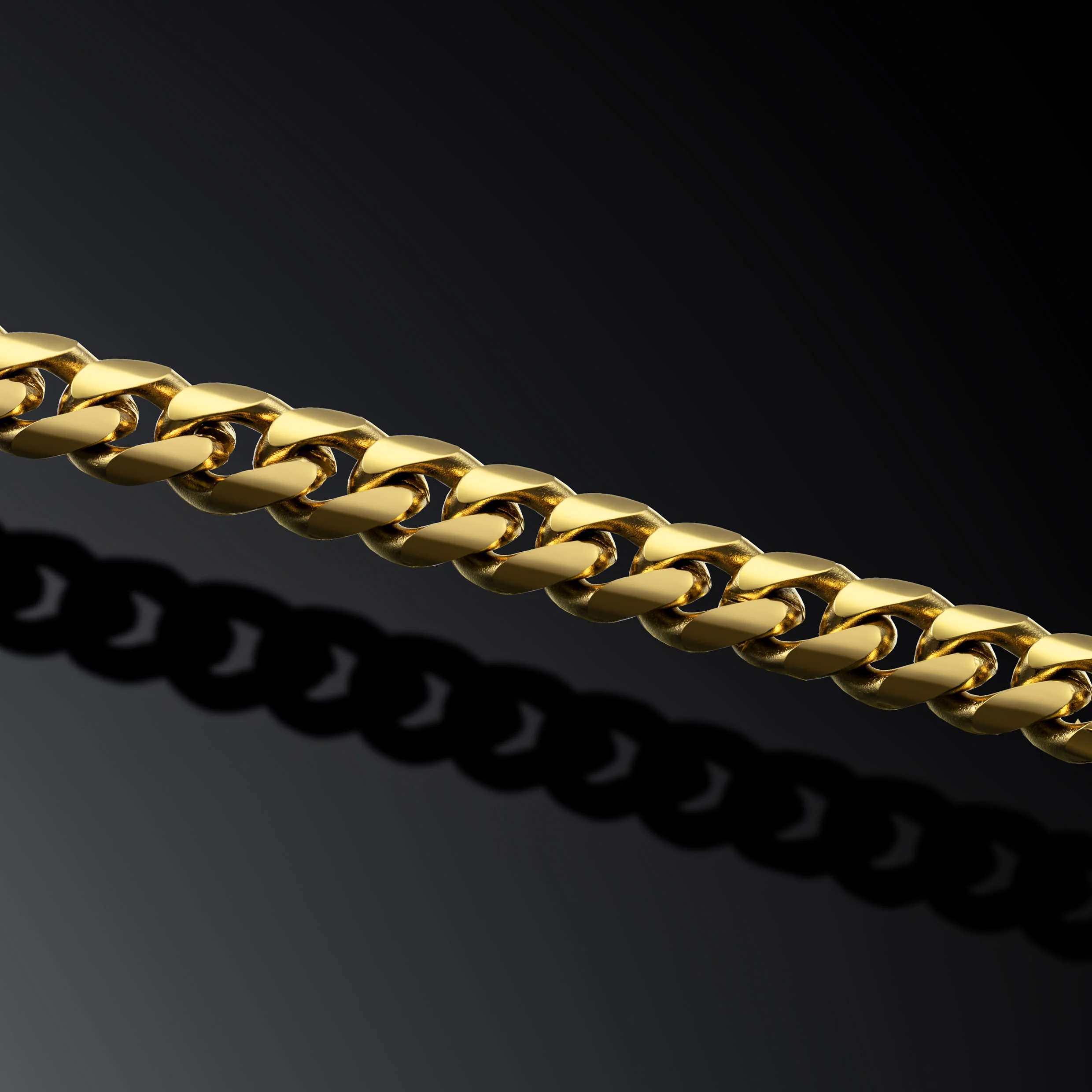 Cuban Chain Necklace, 5MM - 14K Gold - Image 4