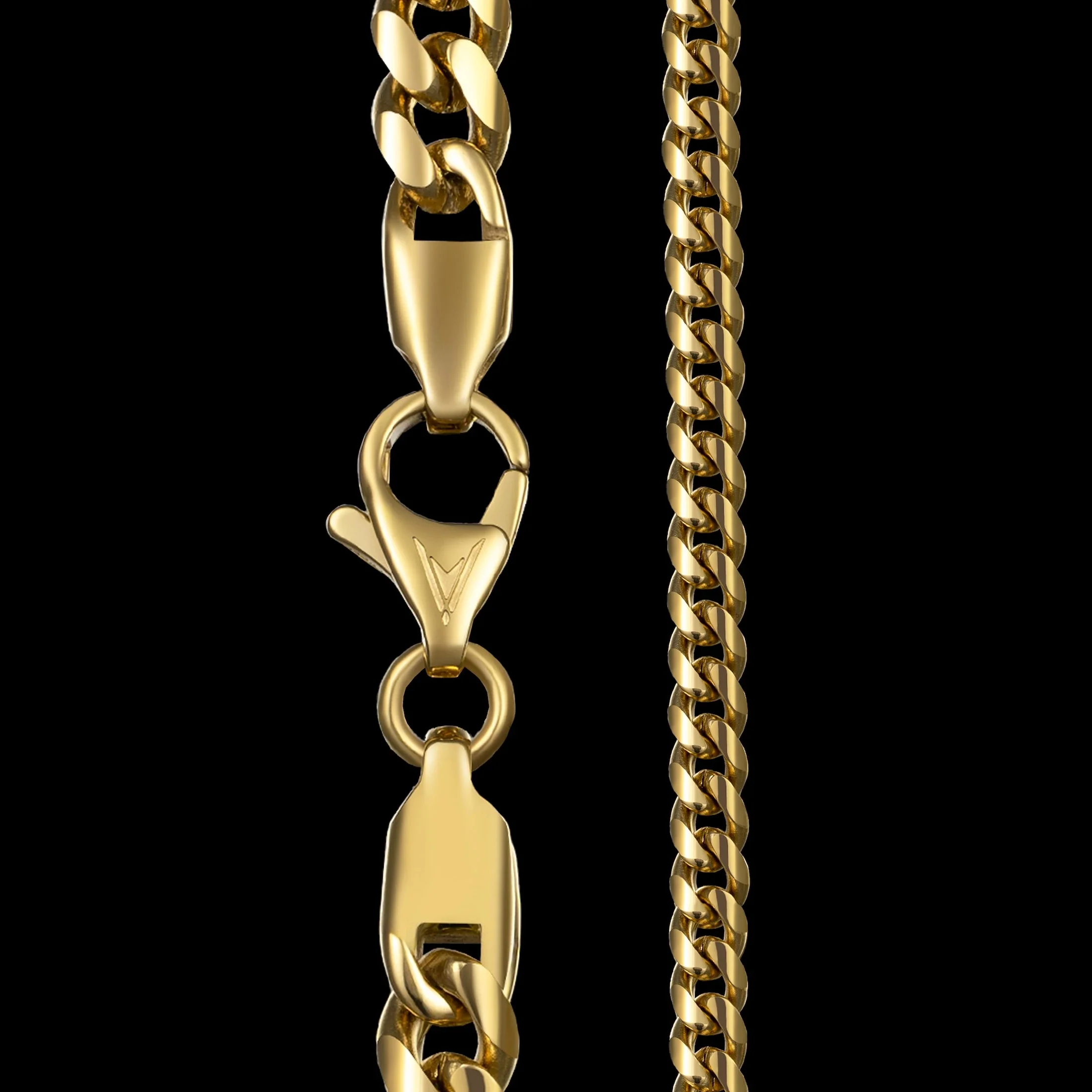 Cuban Chain Necklace, 5MM - 14K Gold - Image 7