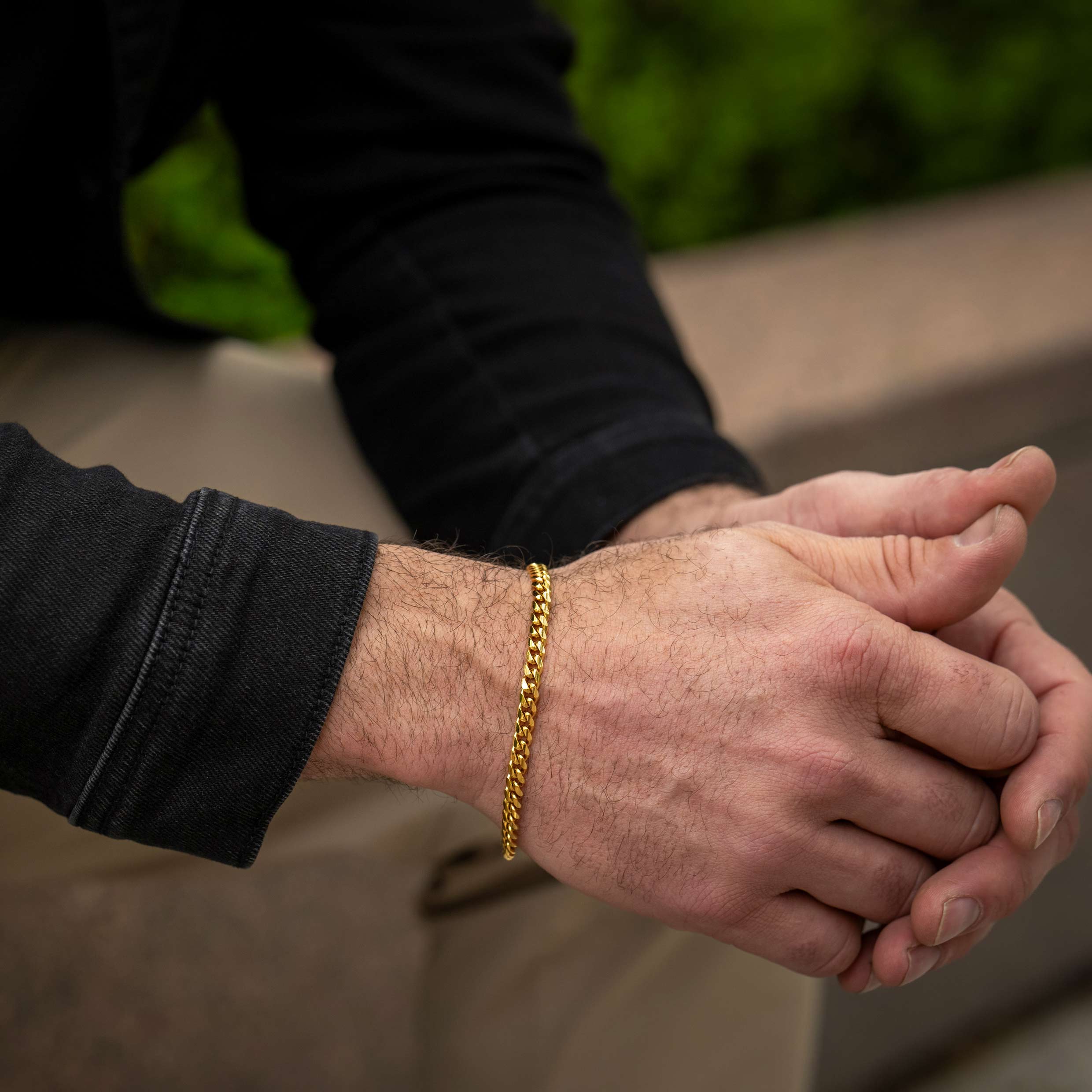 Cuban Chain Bracelet, 5MM - 14K Gold - Image 10