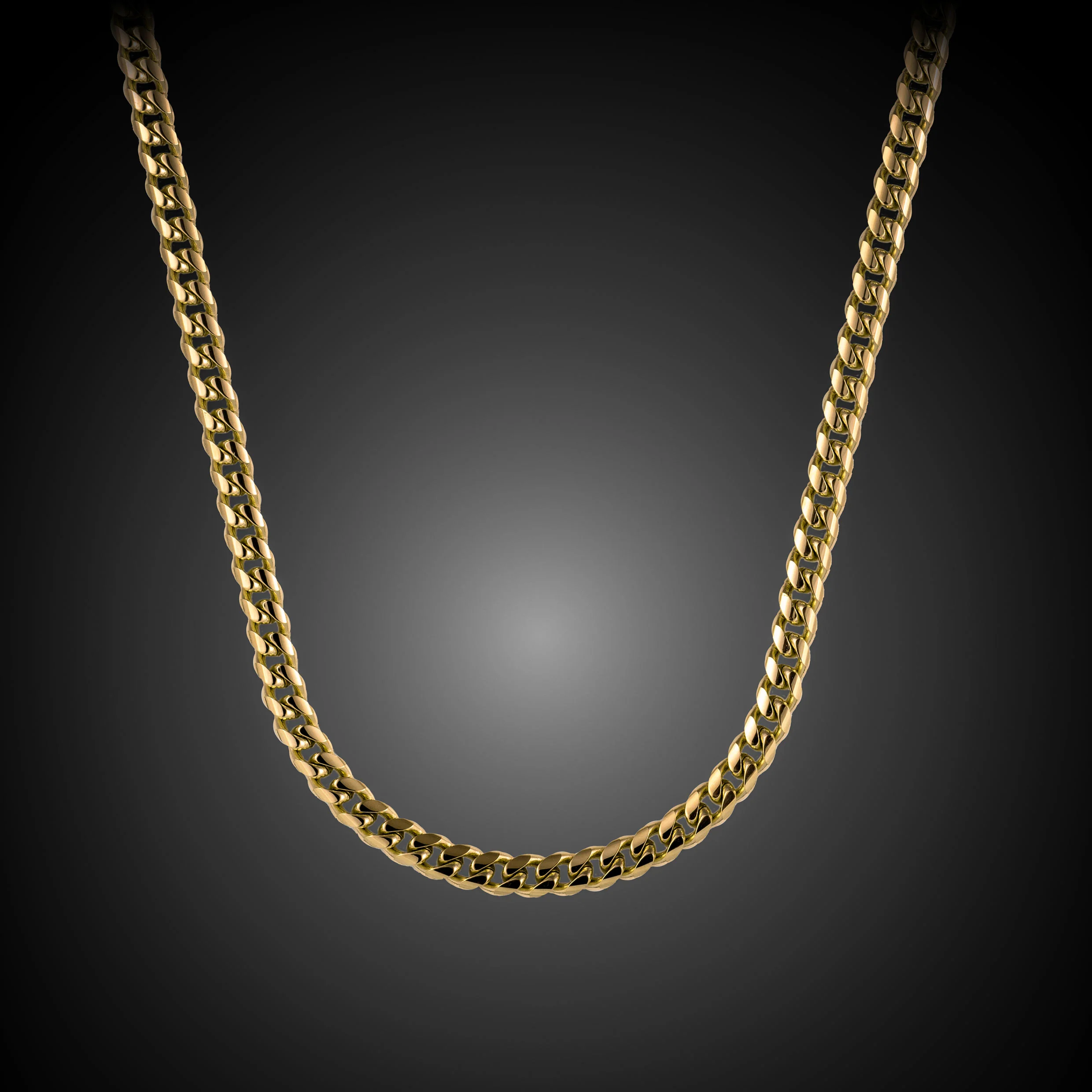 Cuban Chain Necklace, 5MM - 14K Gold - Image 5