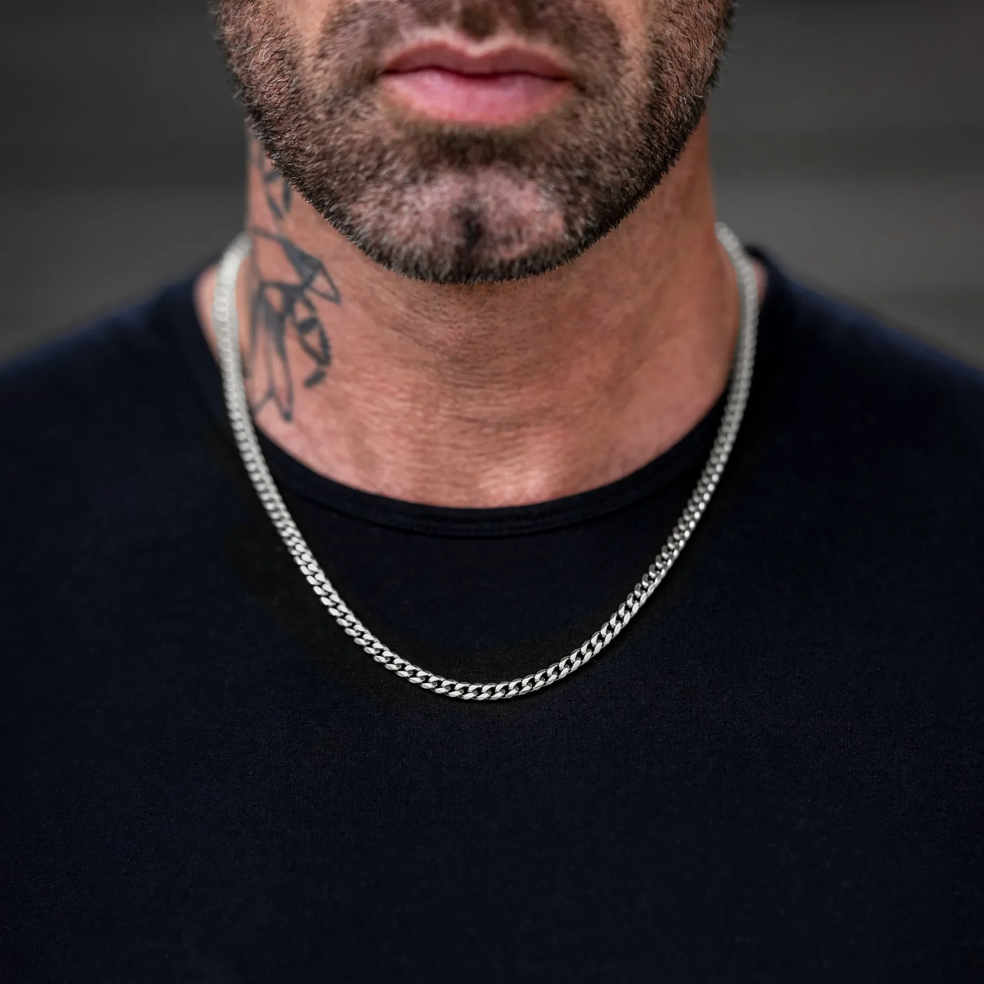 Cuban Chain Necklace, 5MM - Silver - Image 7