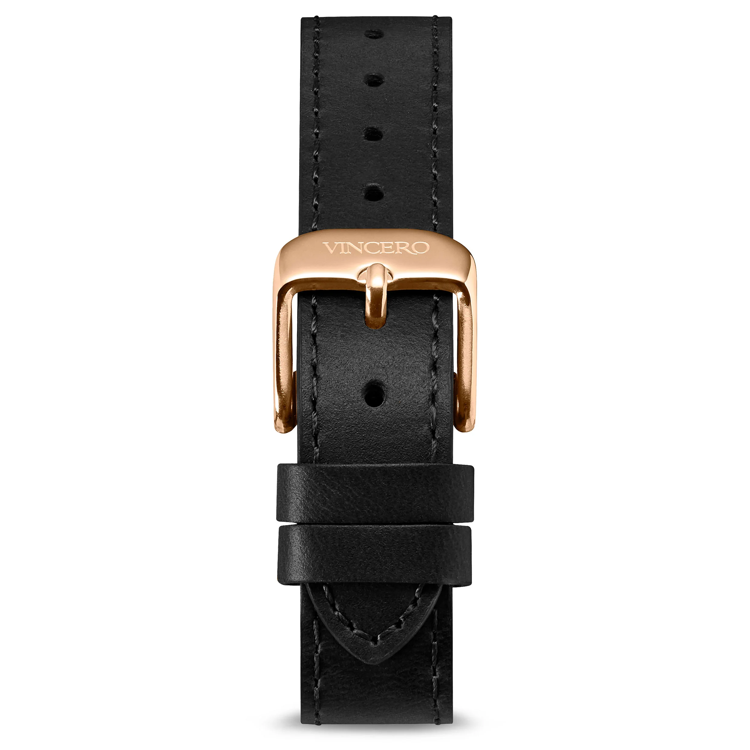 Flat Leather Strap - Black 16mm - Image 3