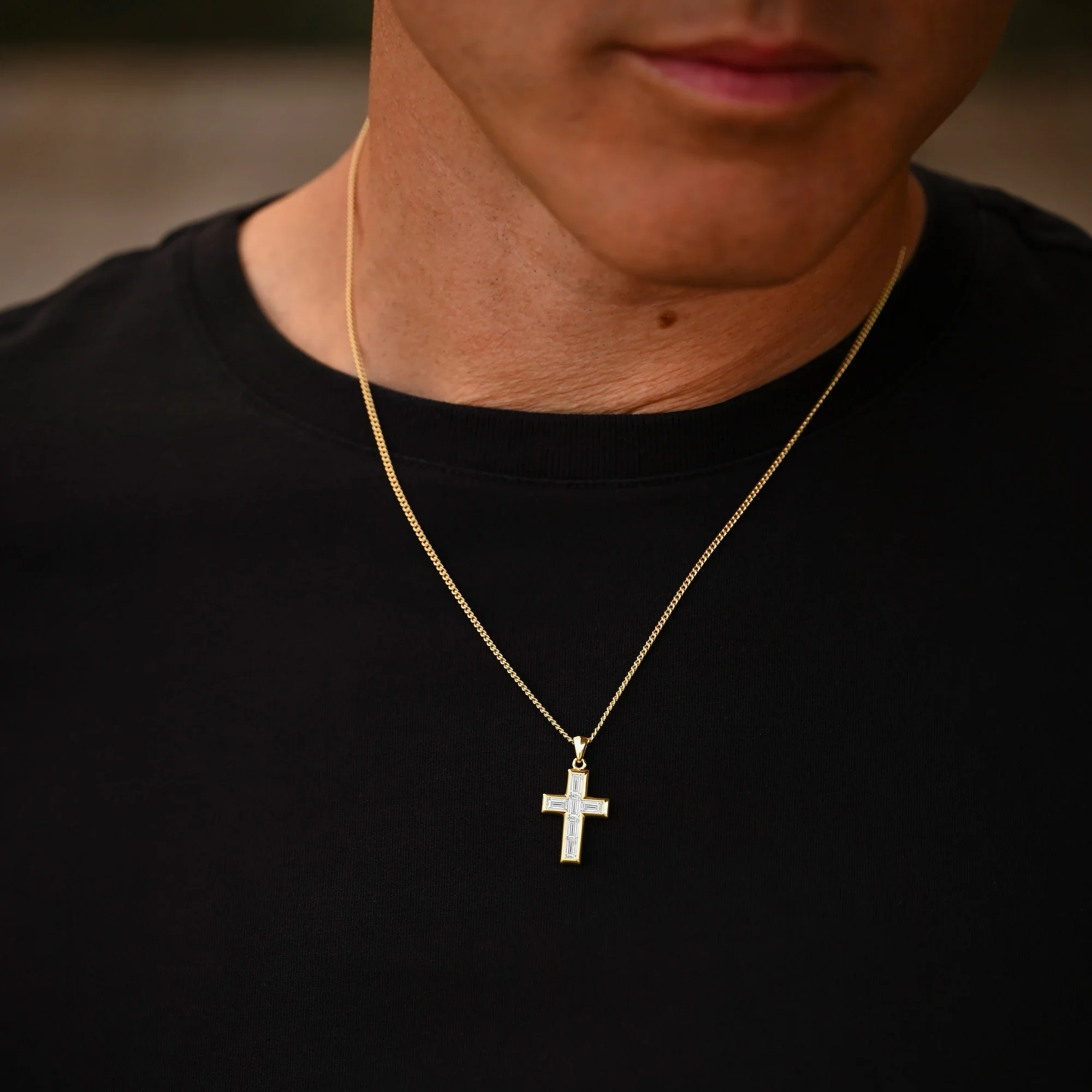 Gemstone Cross Pendant - Diamond - Image 6